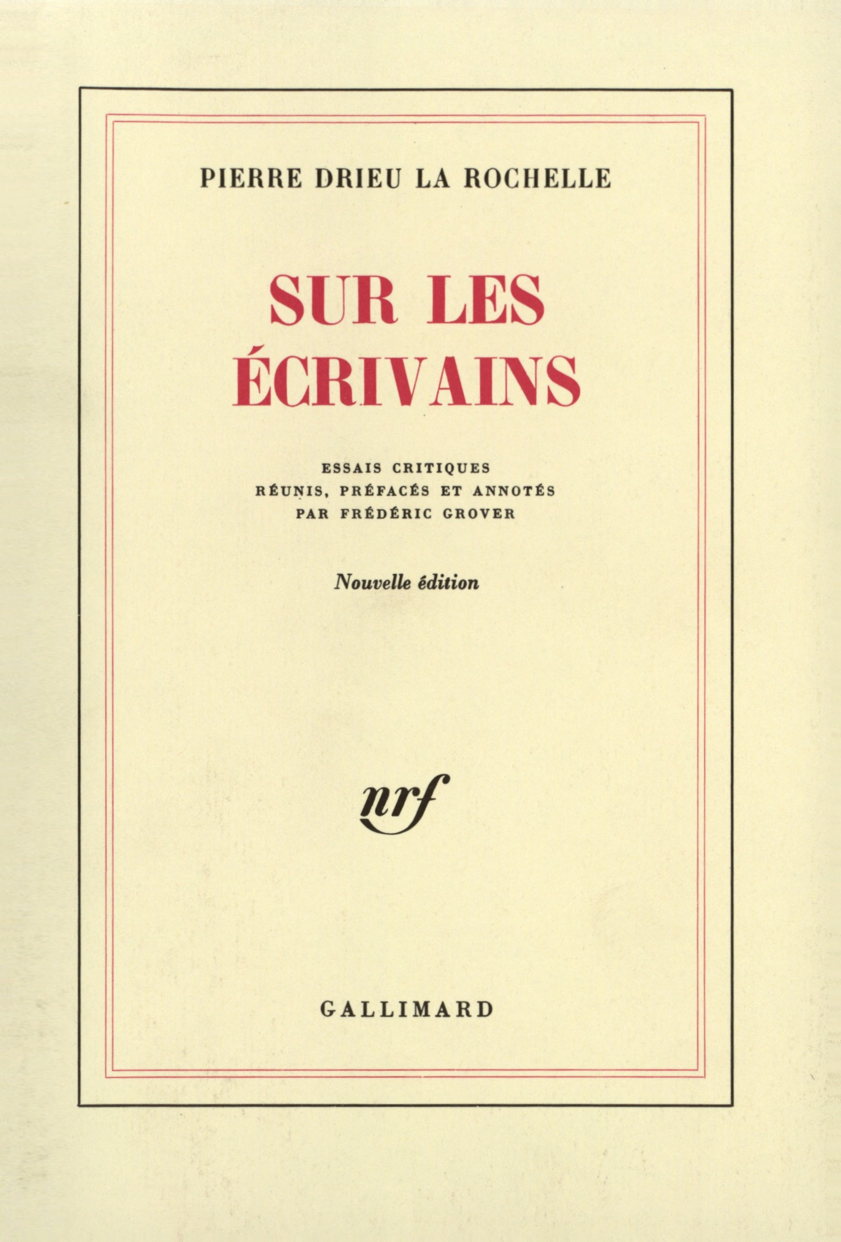 SUR LES ECRIVAINS