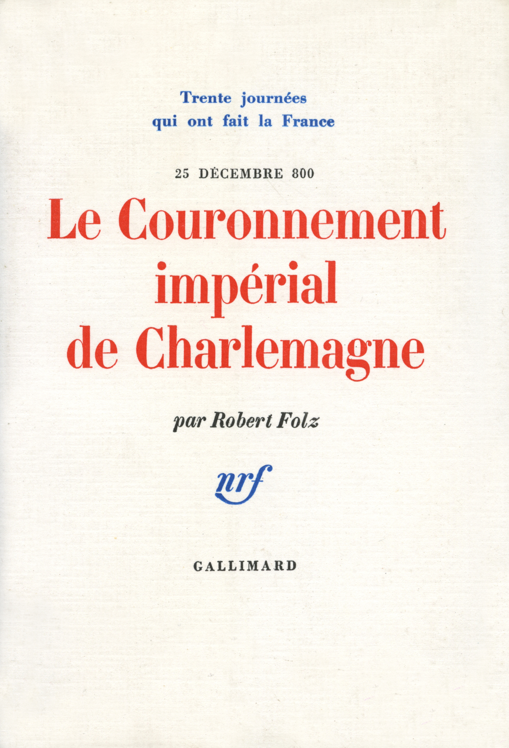 COURONNEMENT IMPERIAL DE CHARLEMAGNE((25 DECEMBRE 800))