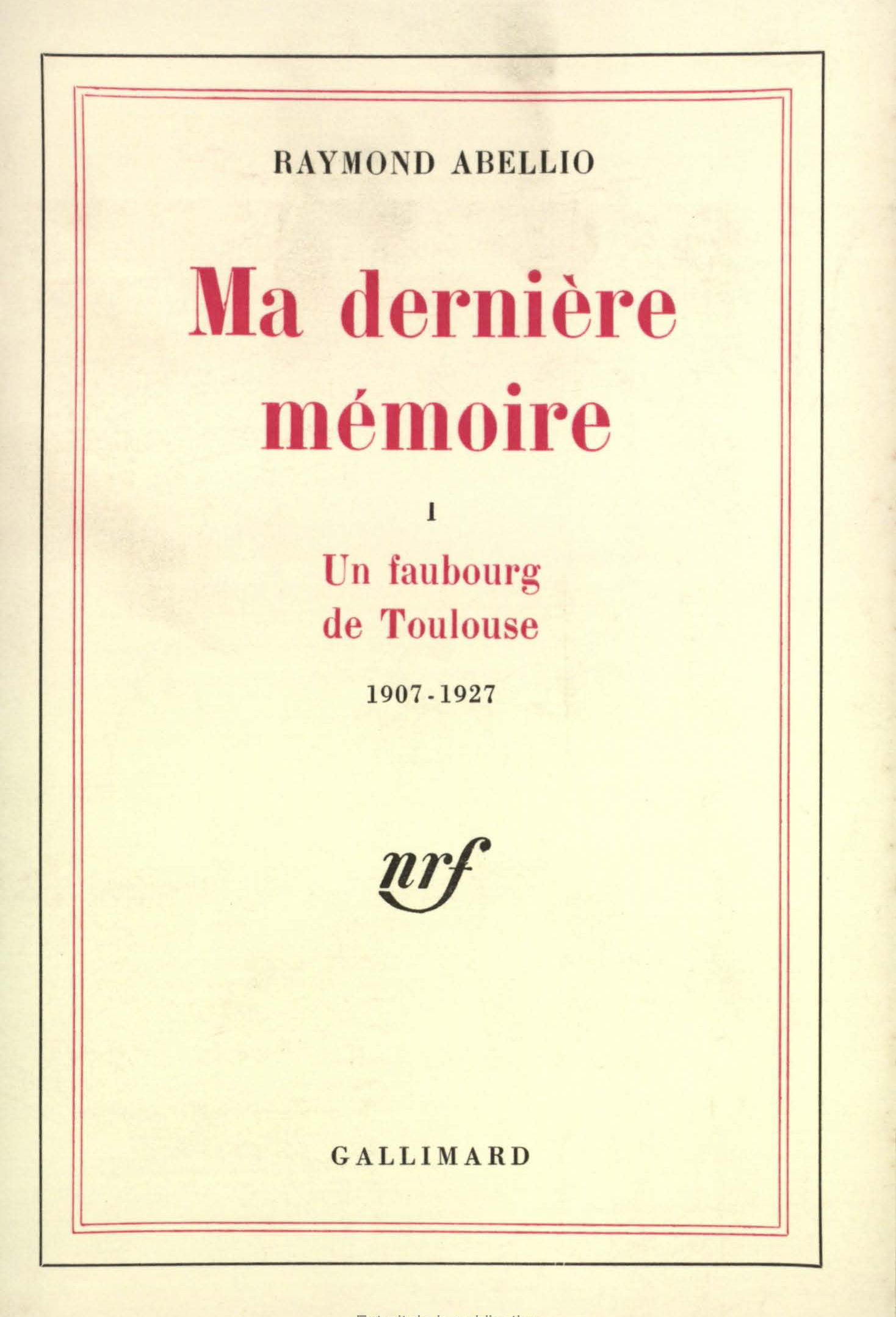 MA DERNIERE MEMOIRE T1
