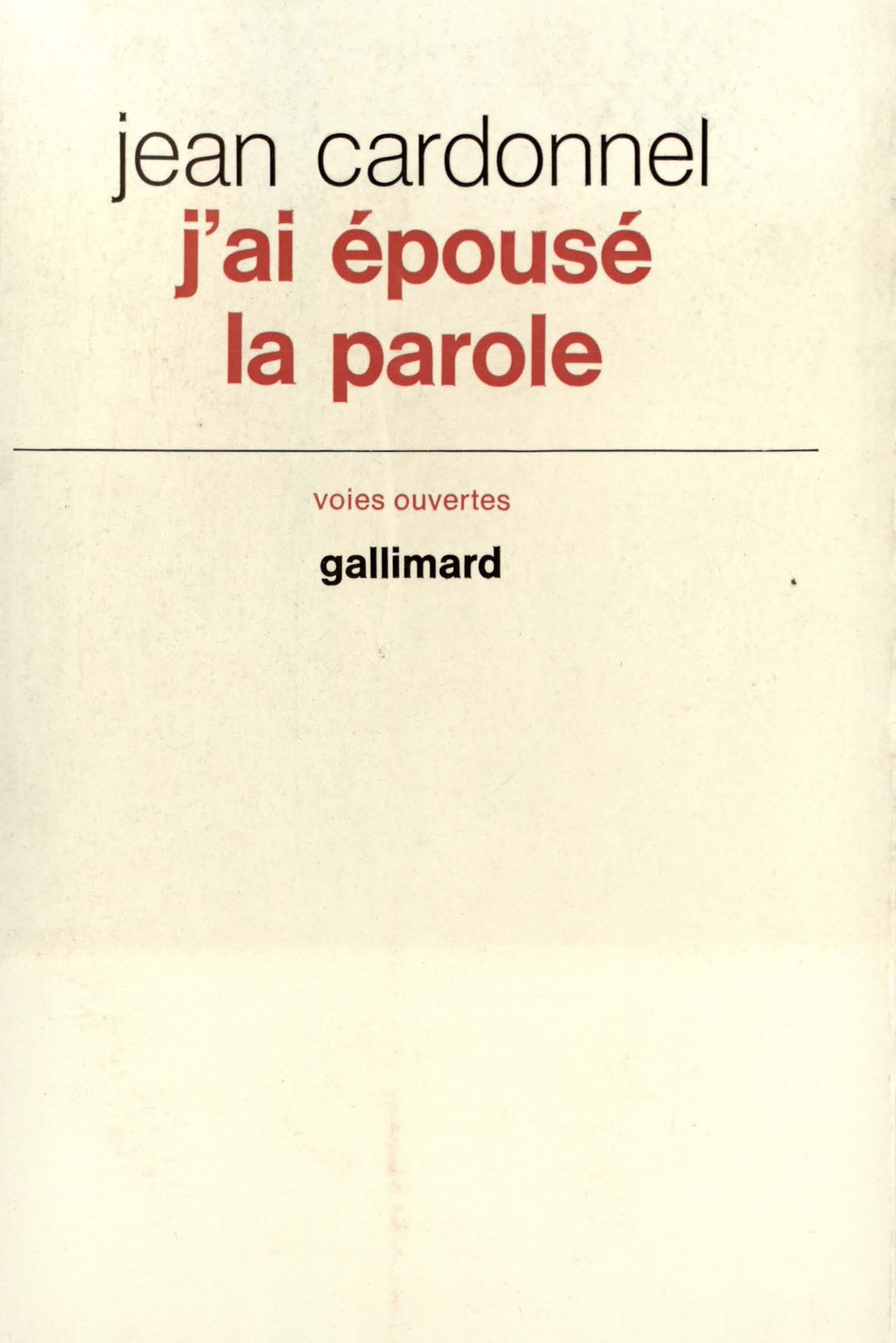 J'AI EPOUSE LA PAROLE