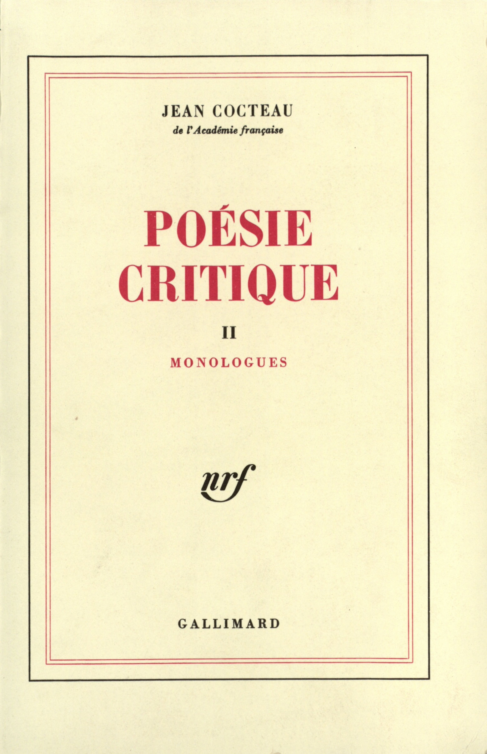 POESIE CRITIQUE T2 - COCTEAU