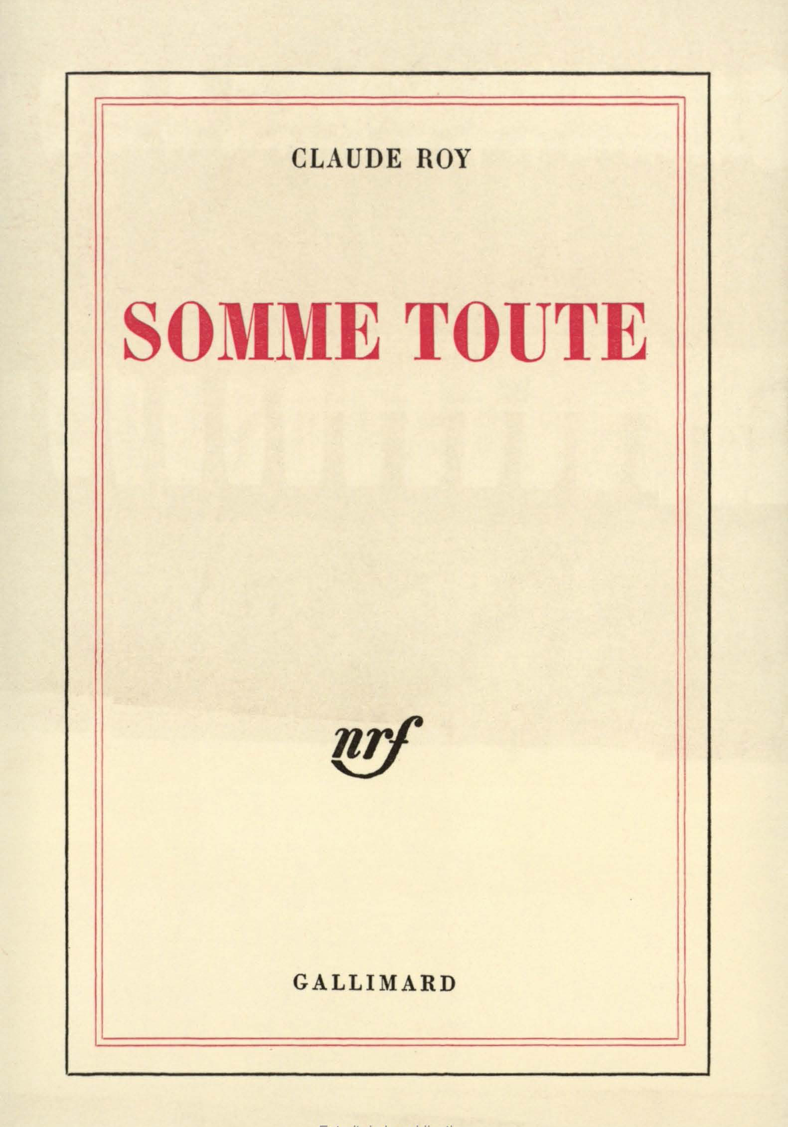 SOMME TOUTE