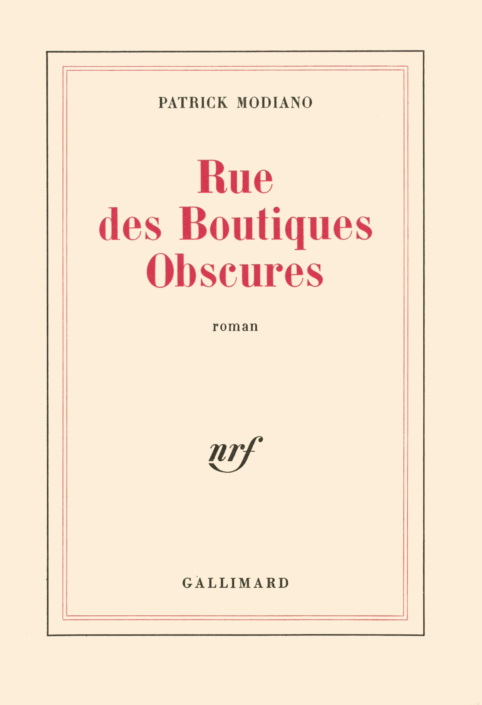 RUE DES BOUTIQUES OBSCURES