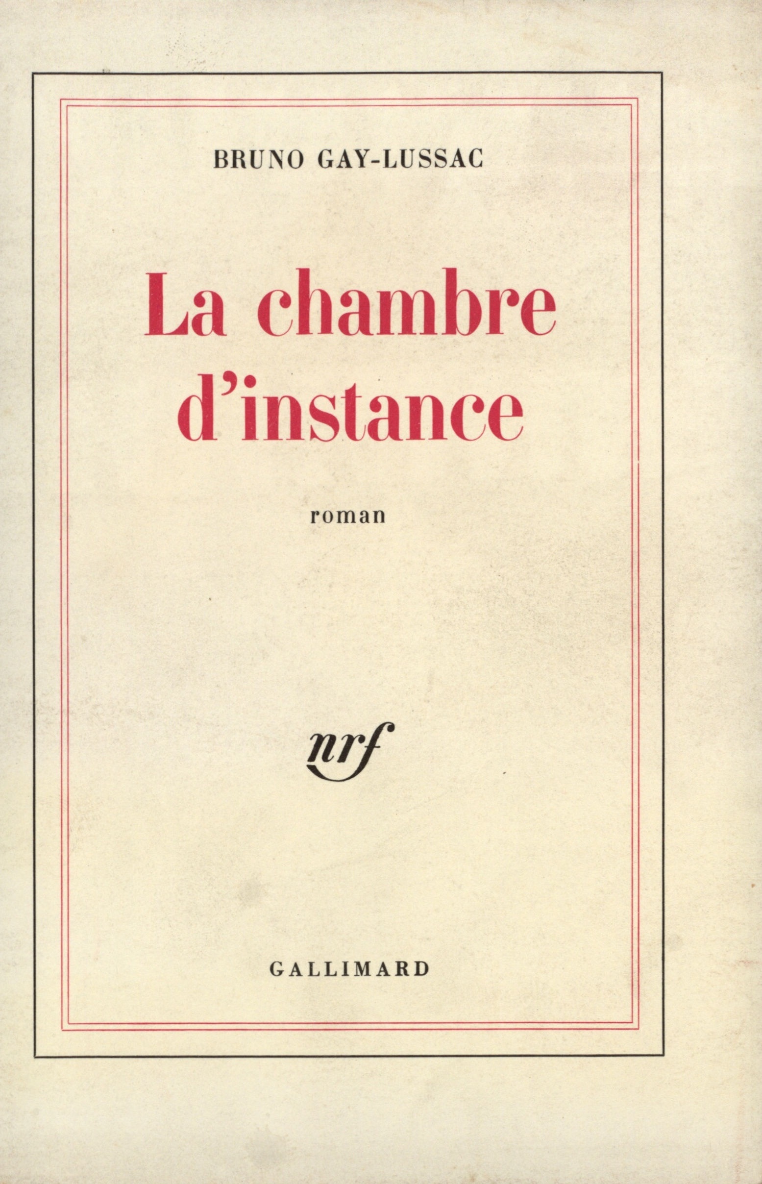 CHAMBRE D'INSTANCE
