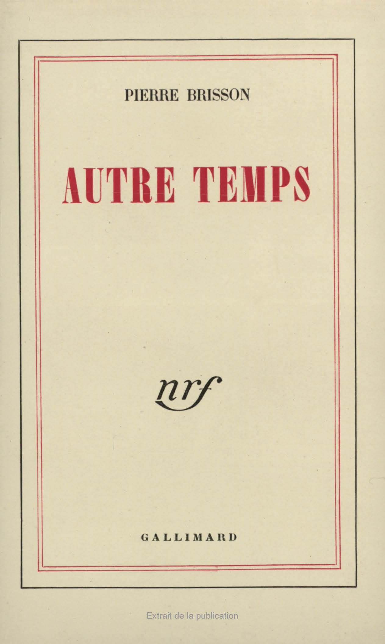 AUTRE TEMPS