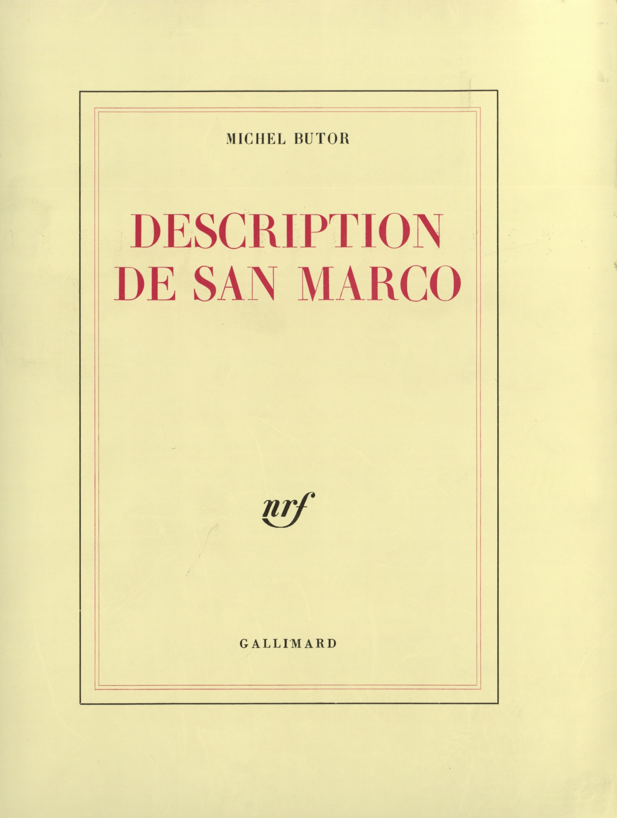 DESCRIPTION DE SAN MARCO