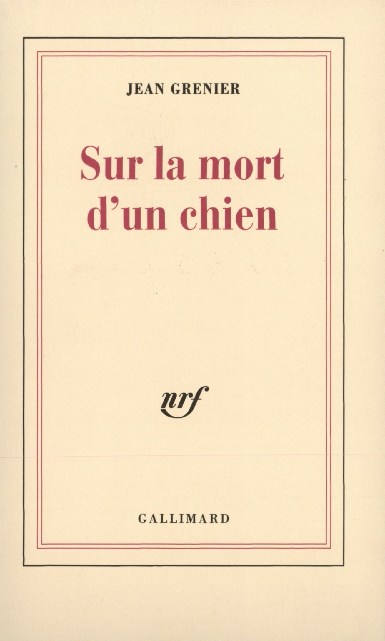 SUR LA MORT D'UN CHIEN