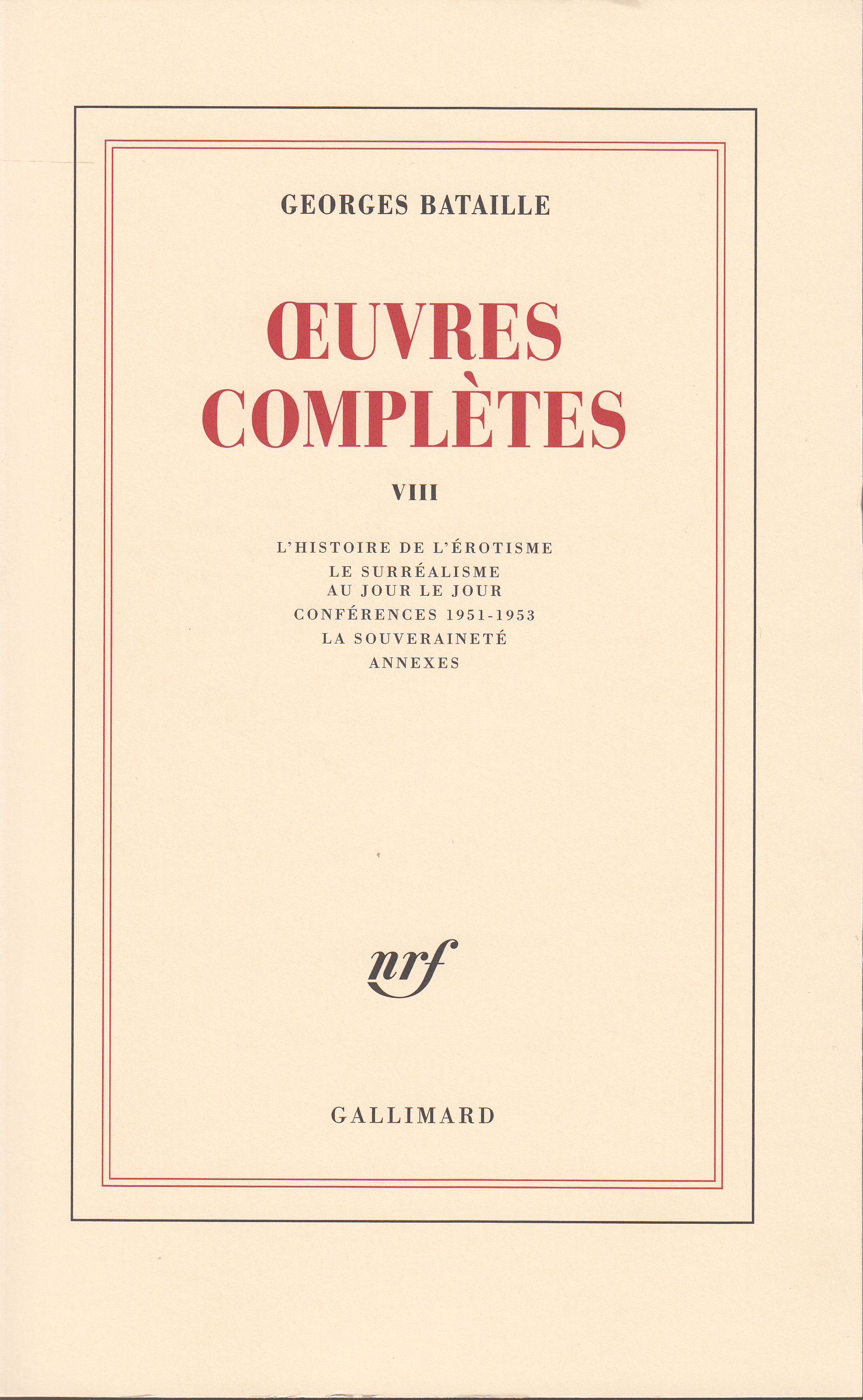 OEUVRES COMPLETES T8 - BATAILLE