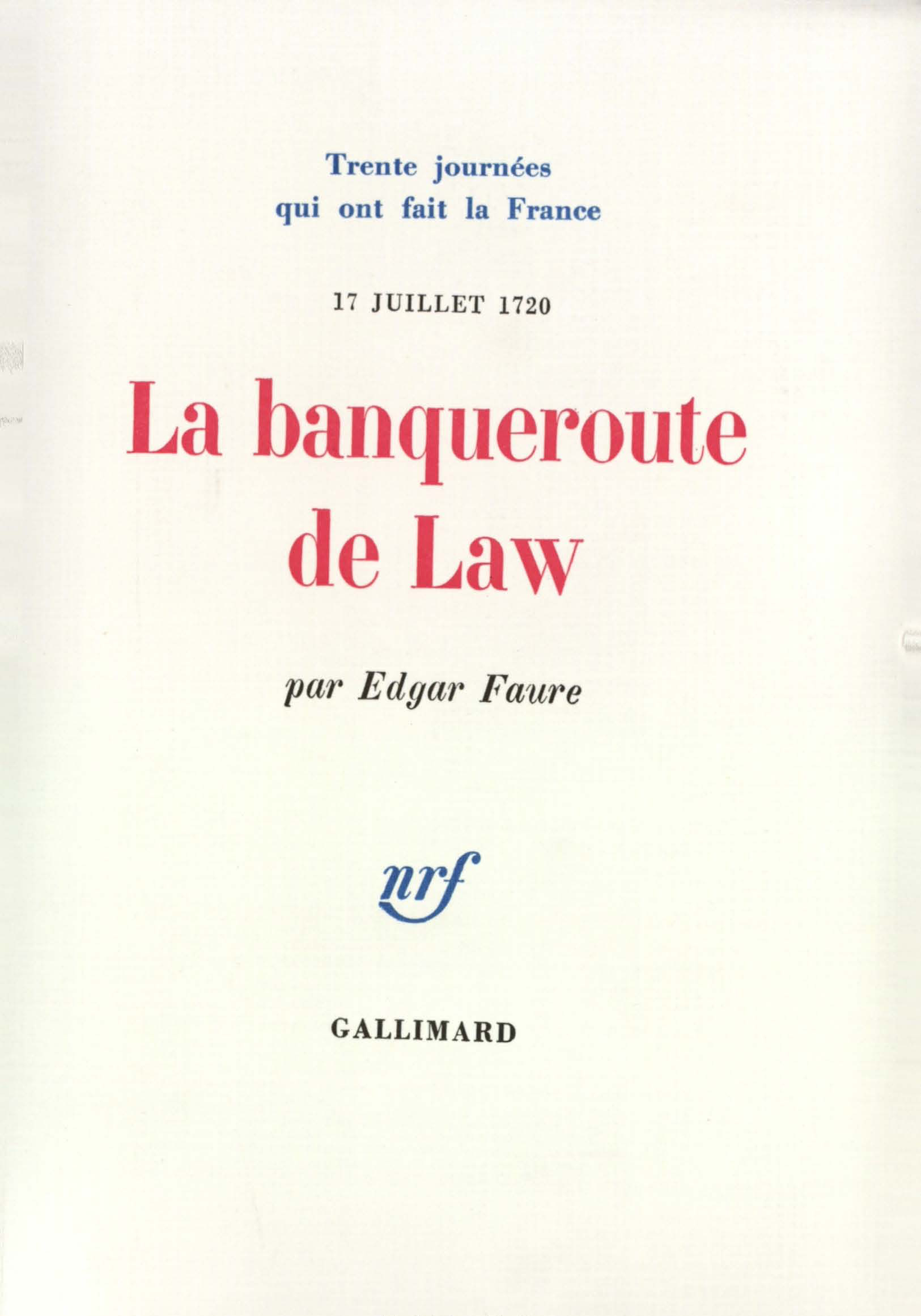 BANQUEROUTE DE LAW