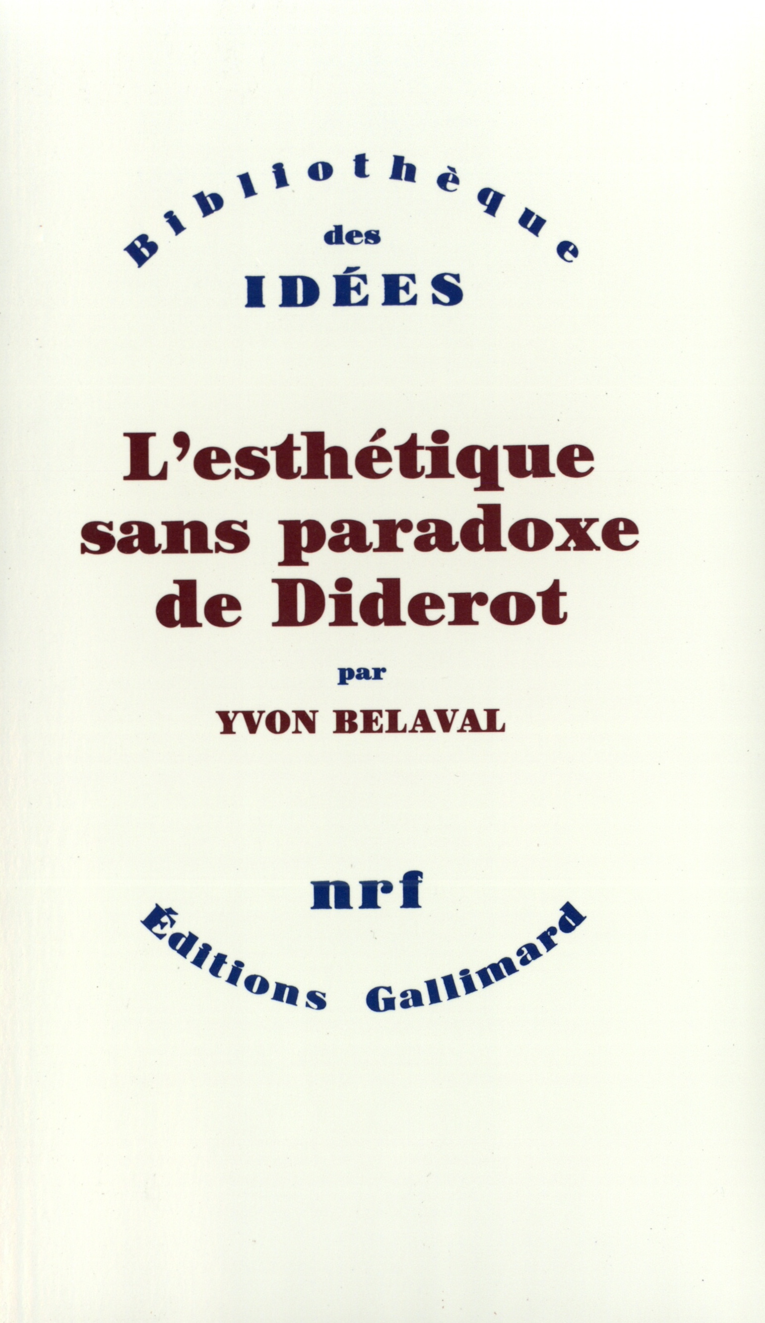 ESTHETIQUE SANS PARADOXE DE DIDEROT