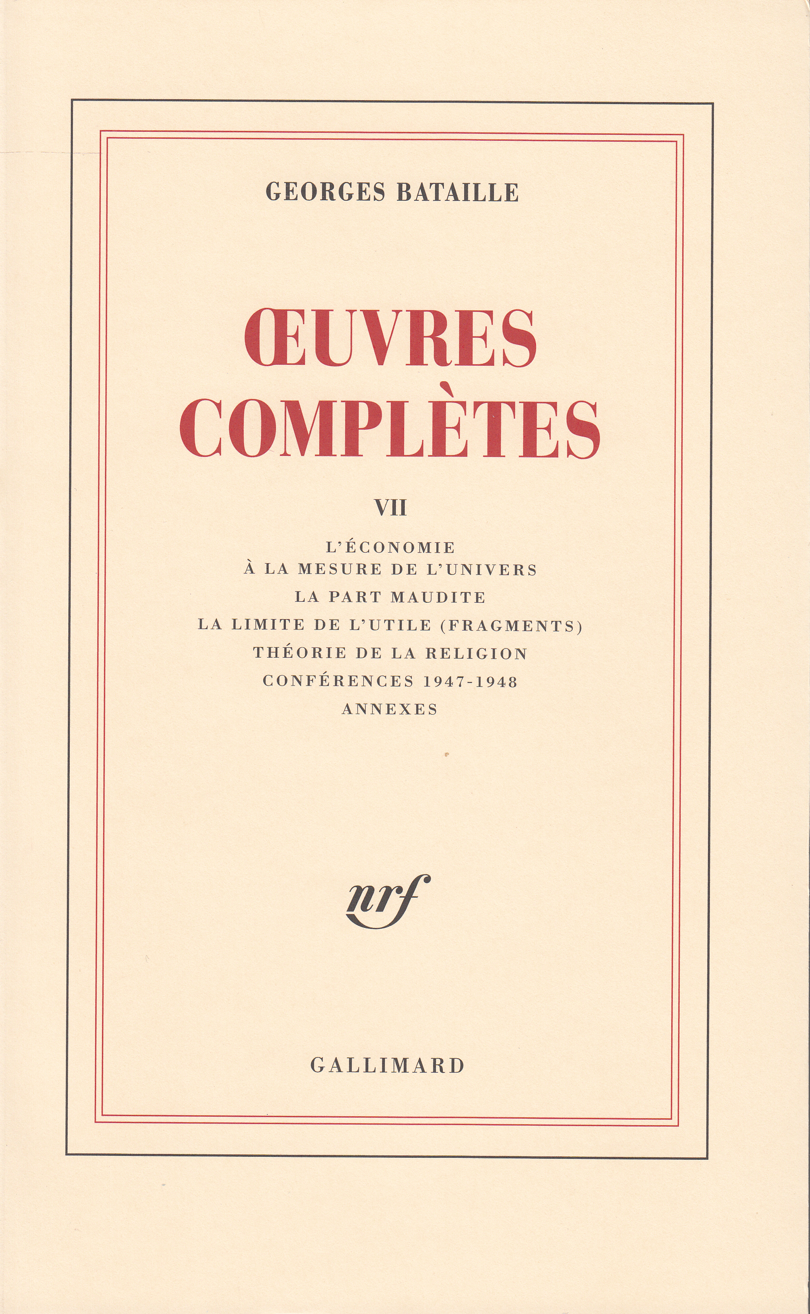 OEUVRES COMPLETES T7 - BATAILLE