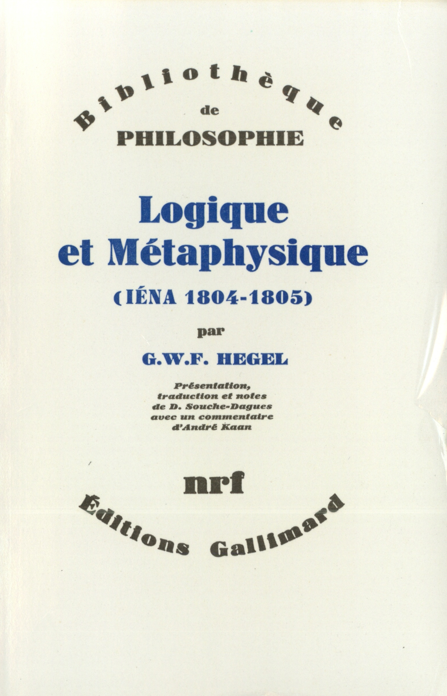 LOGIQUE ET METAPHYSIQUE((IENA 1804-1805))
