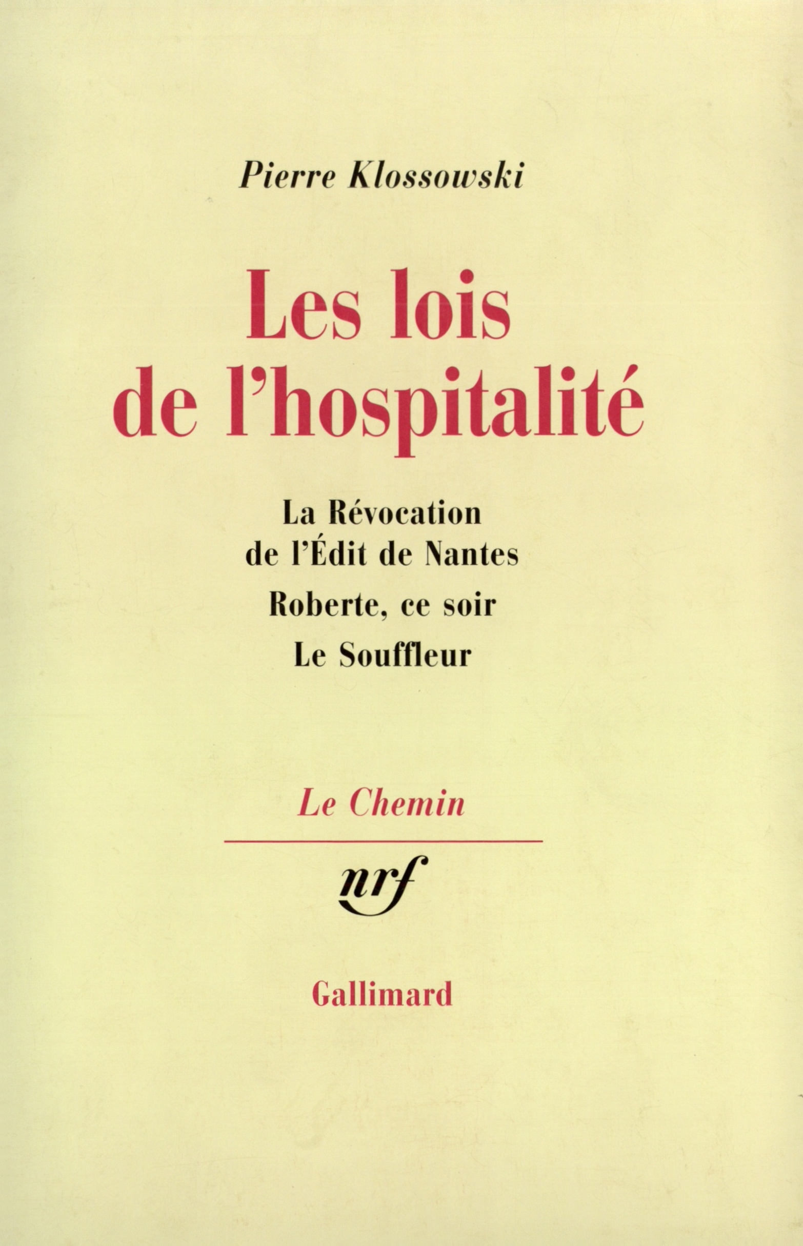 LOIS DE L'HOSPITALITE