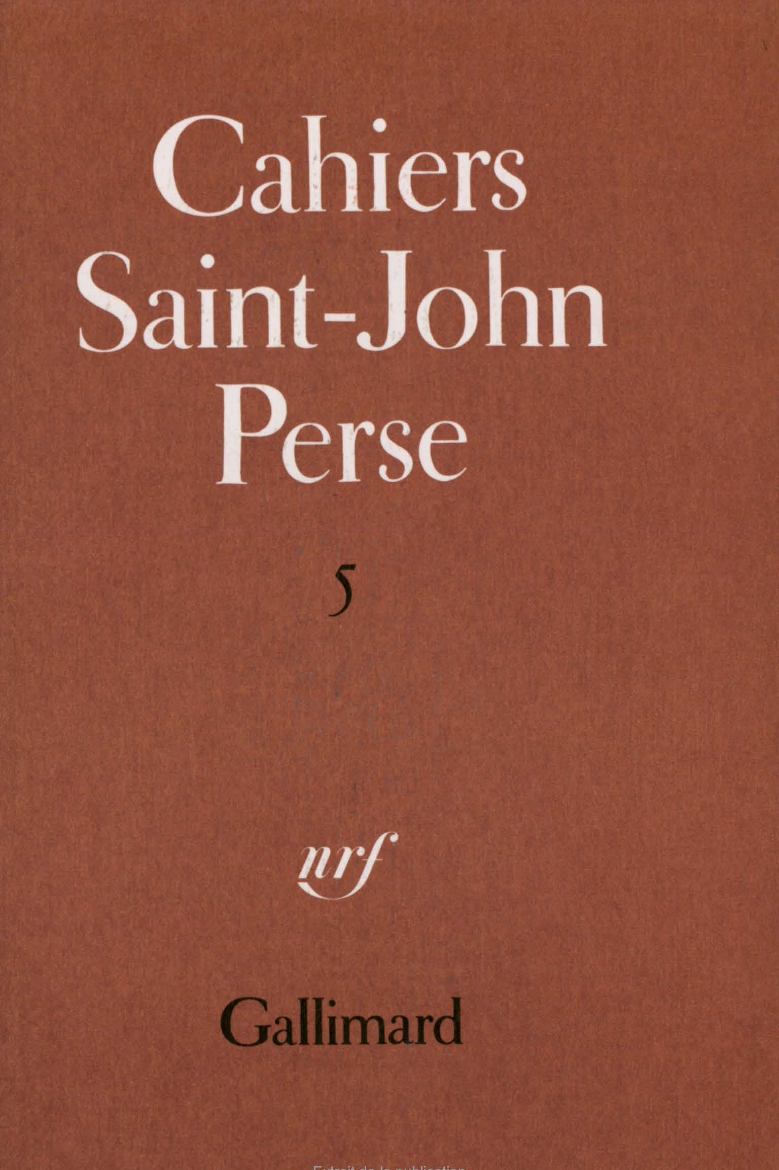 CAHIERS SAINT-JOHN PERSE 5