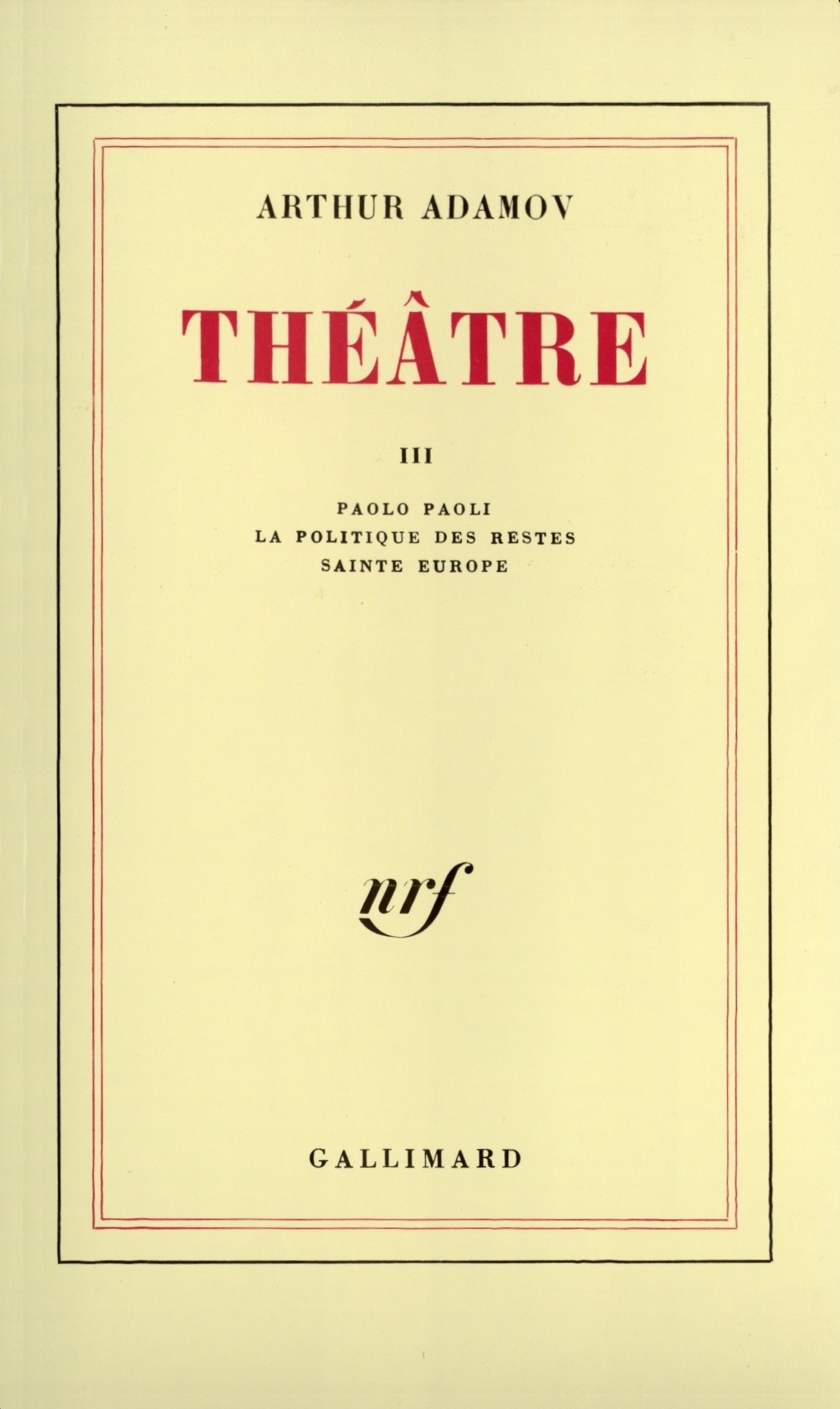 THEATRE T3 - ADAMOV