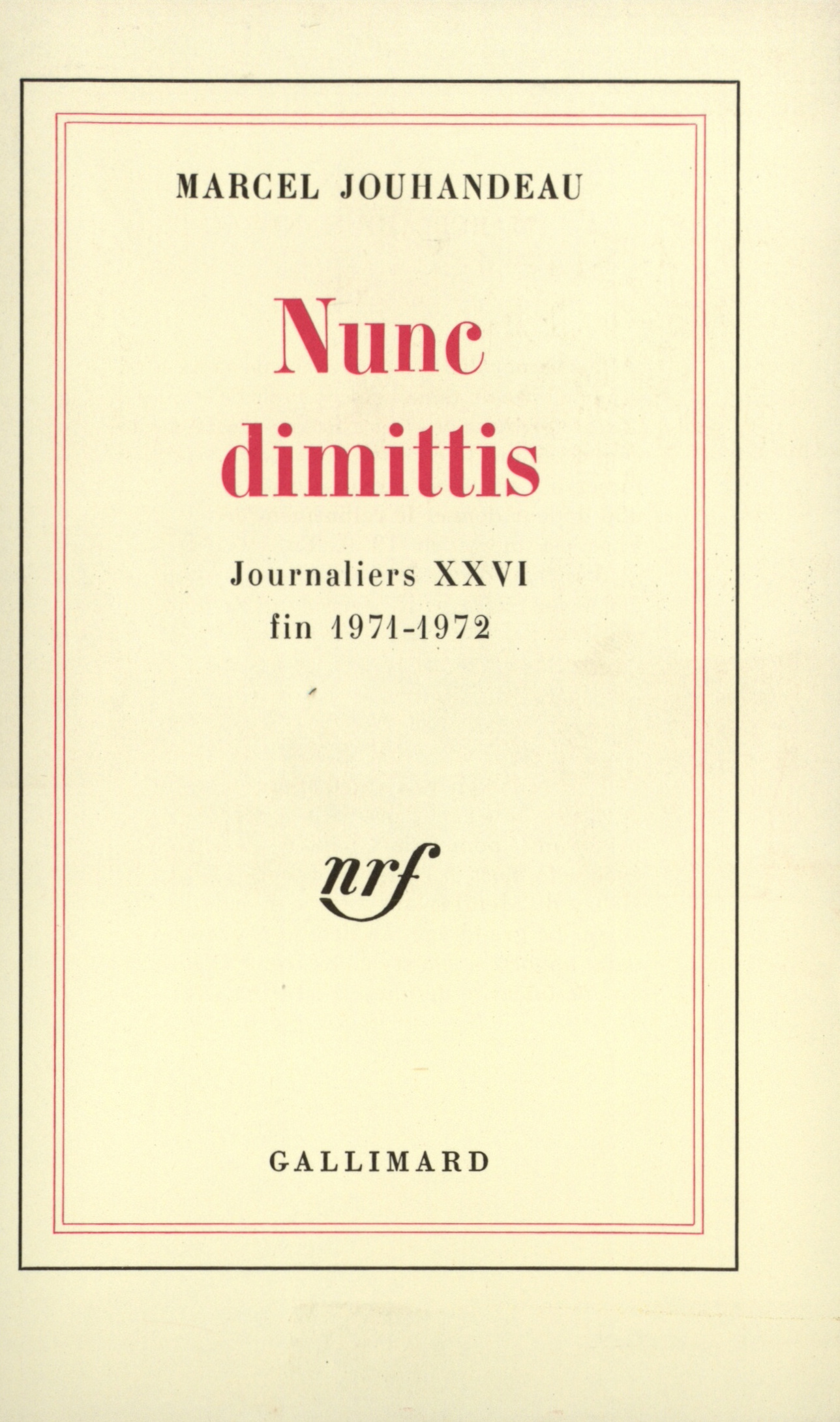 NUNC DIMITTIS((1971-1972))