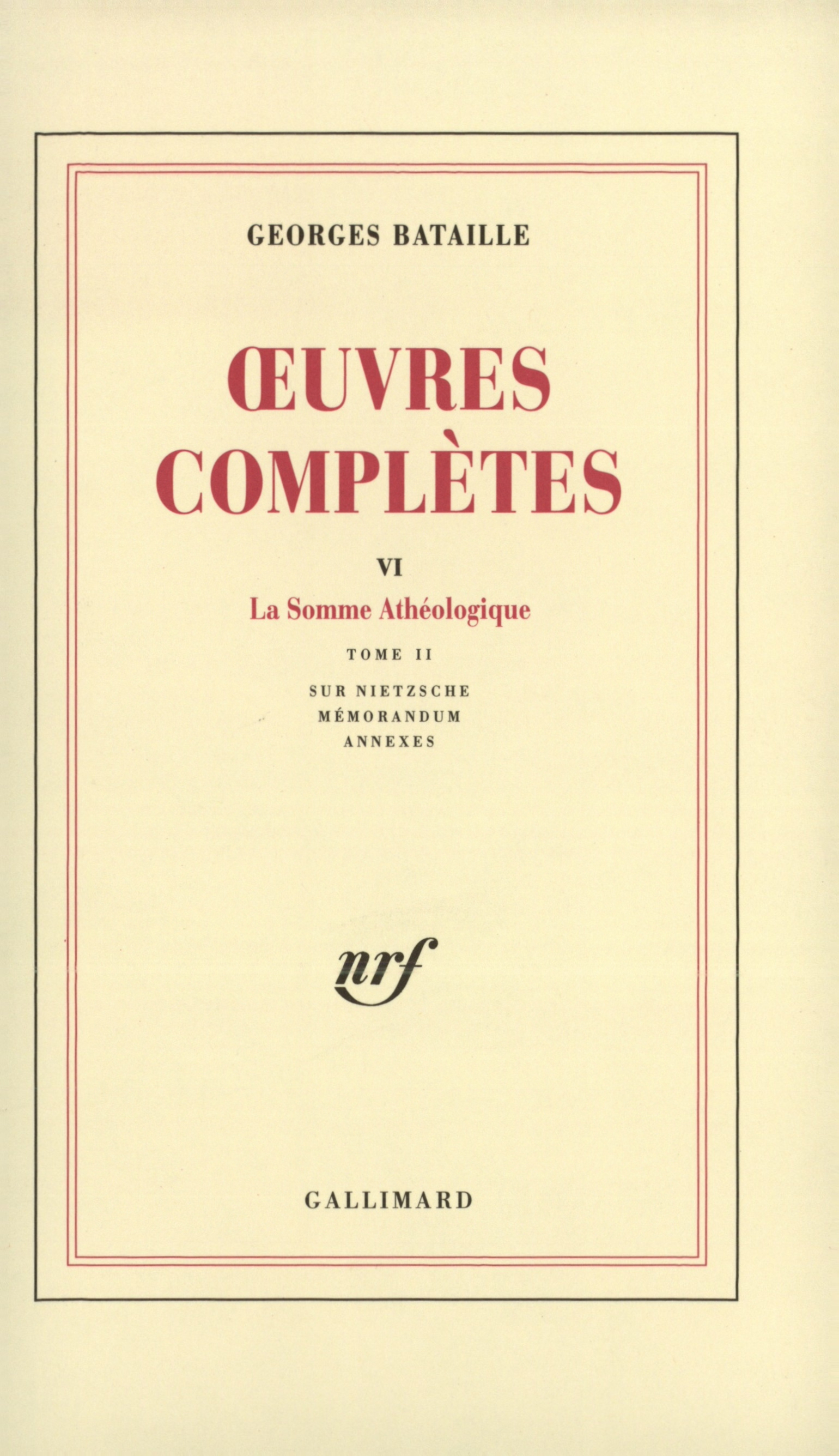 OEUVRES COMPLETES T6 - BATAILLE