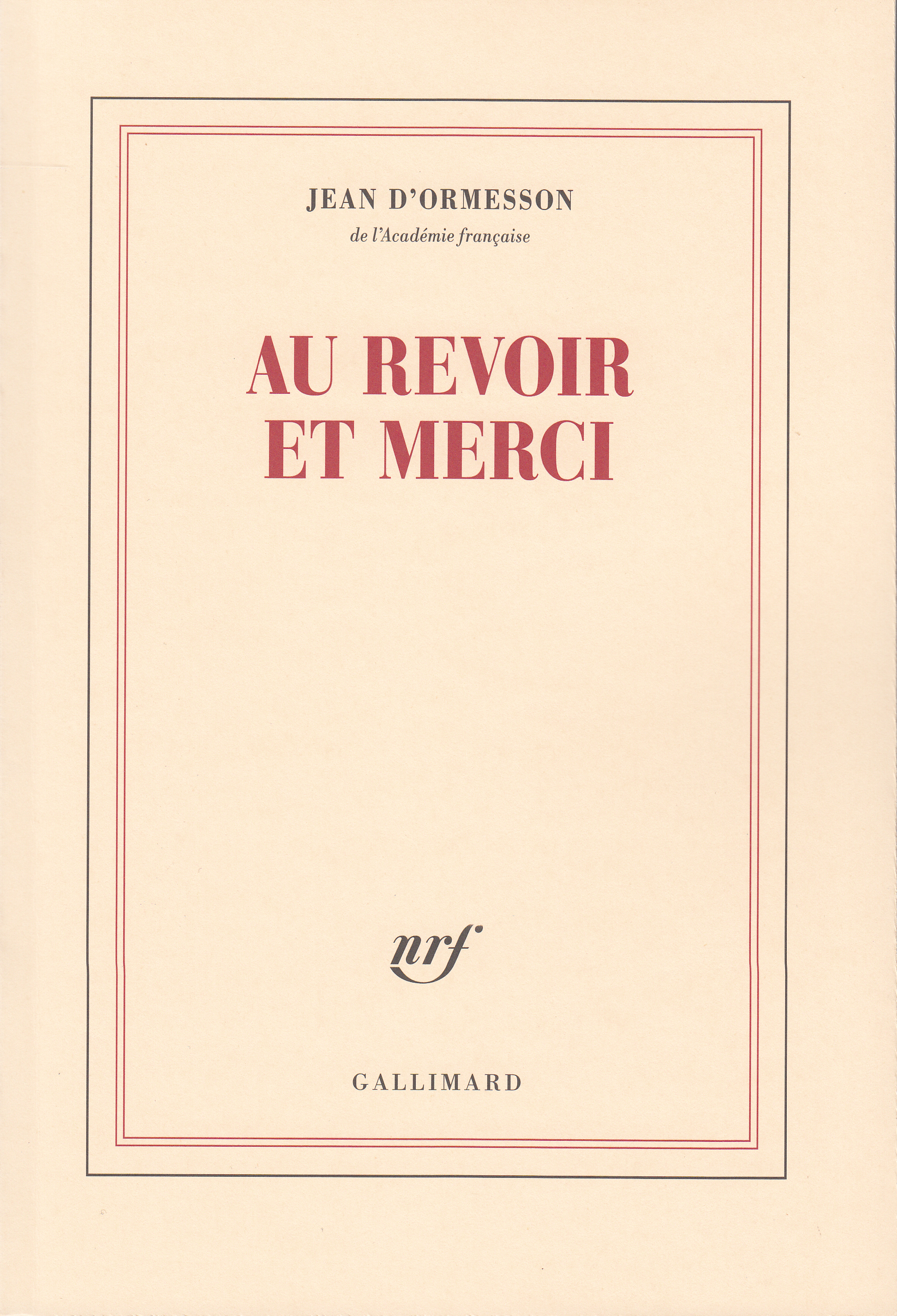 AU REVOIR ET MERCI