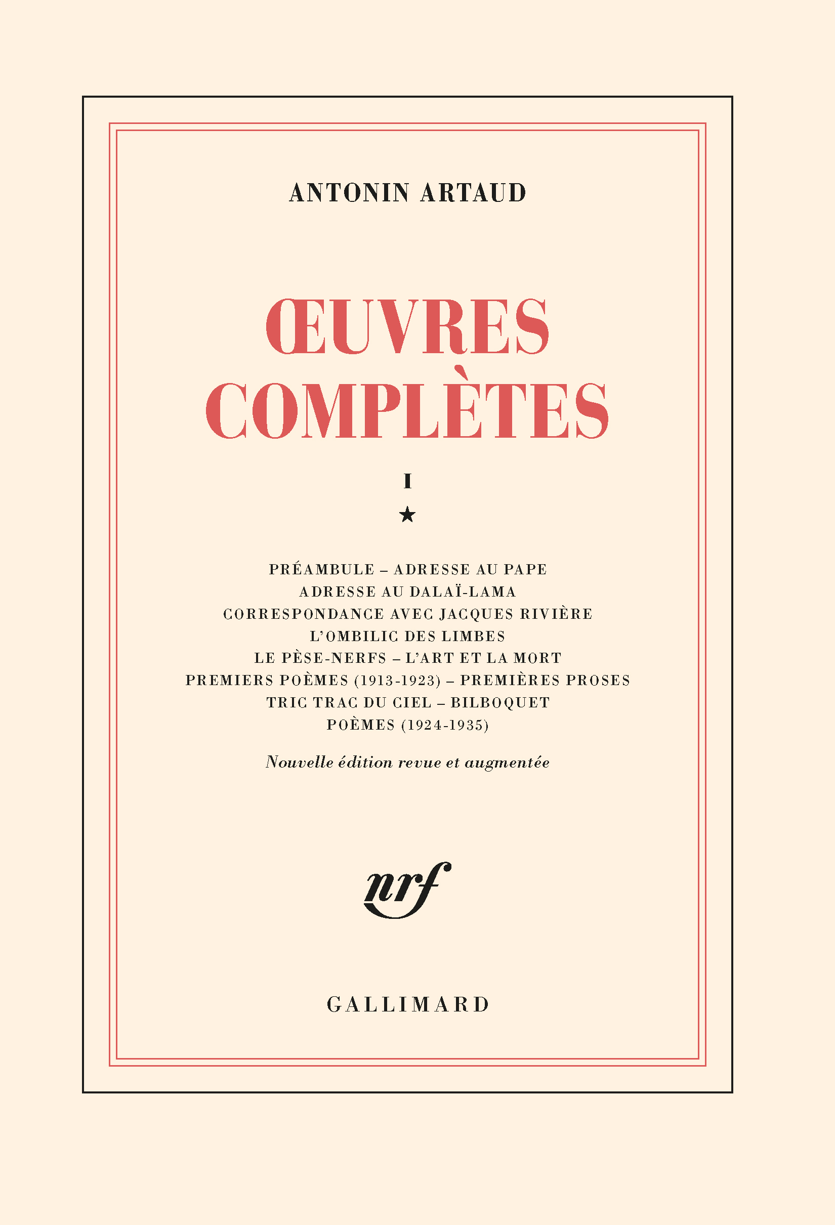 OEUVRES COMPLETES T1-1 - ARTAUD