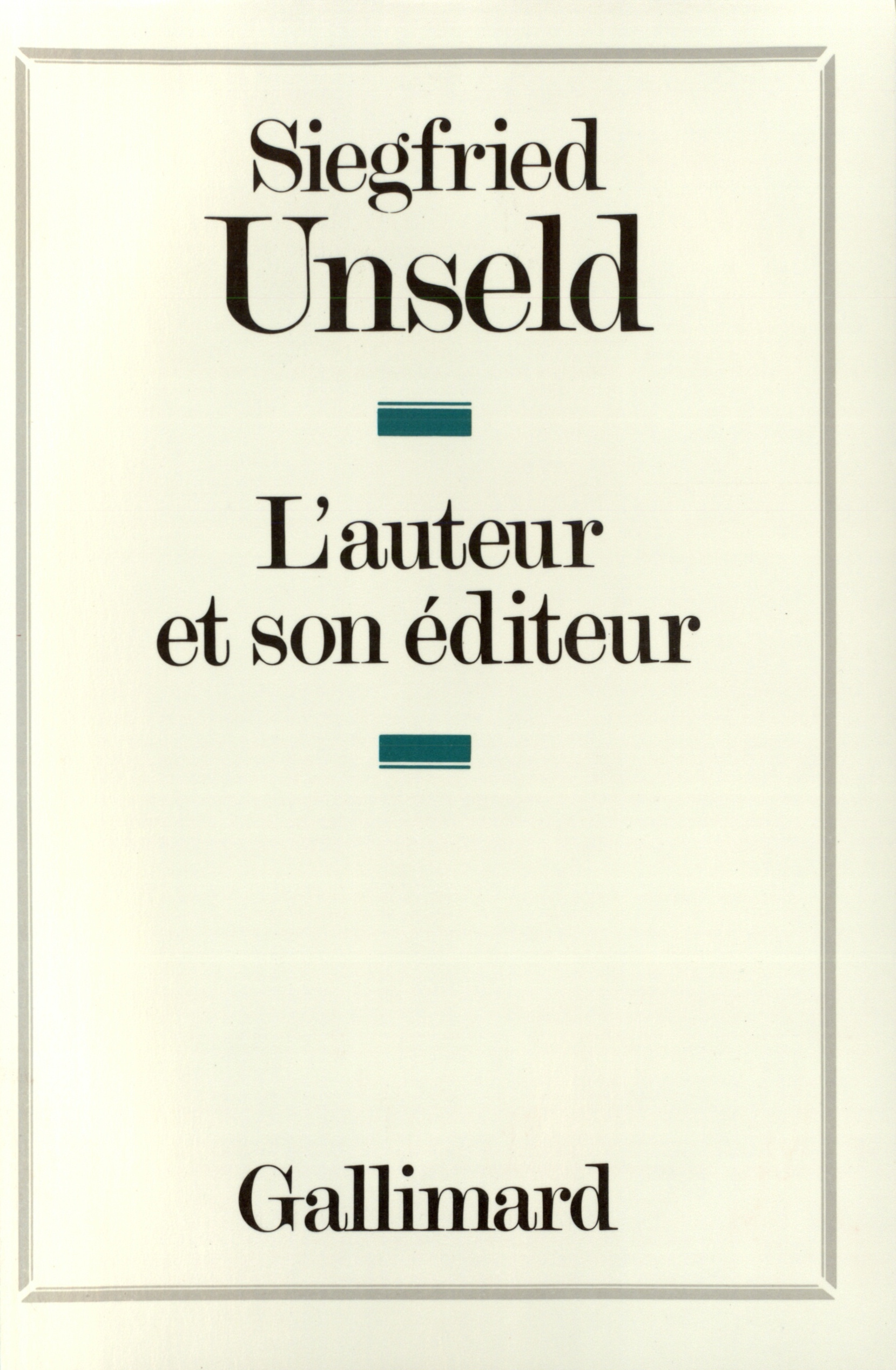 AUTEUR ET SON EDITEUR