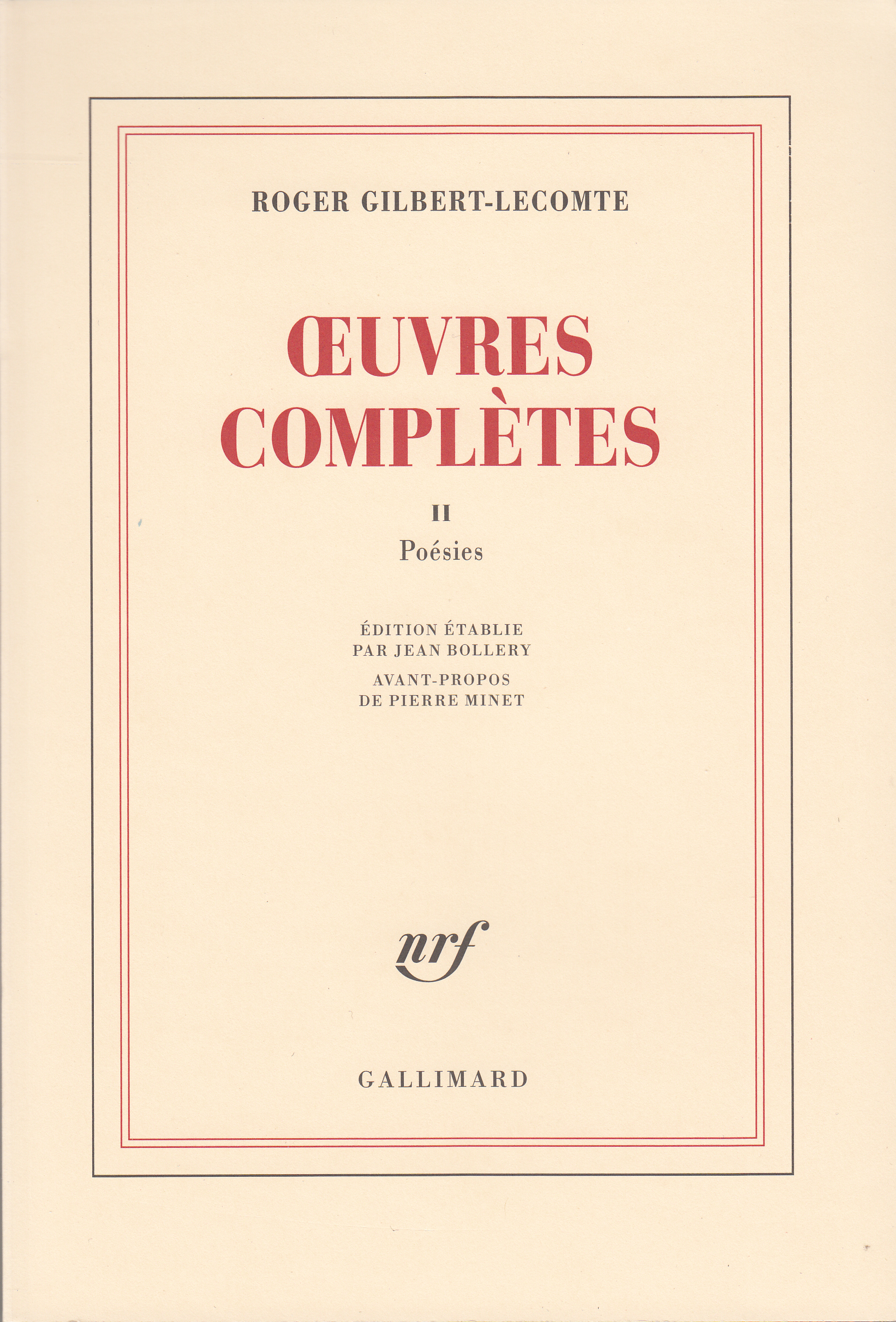 OEUVRES COMPLETES T2 - GILBERT LECOMTE