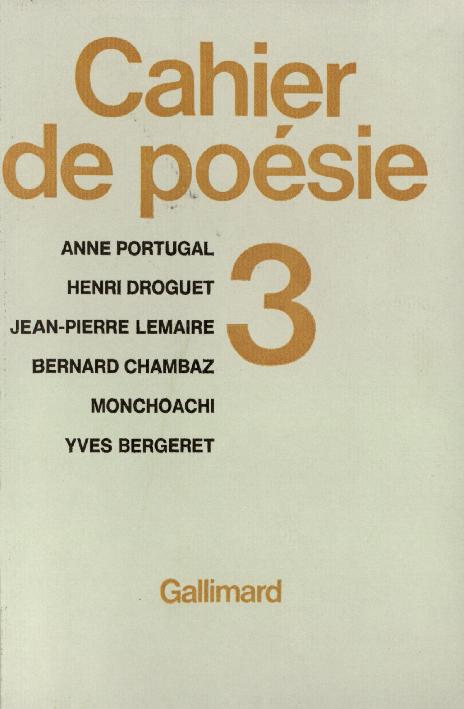 CAHIER DE POESIE 3