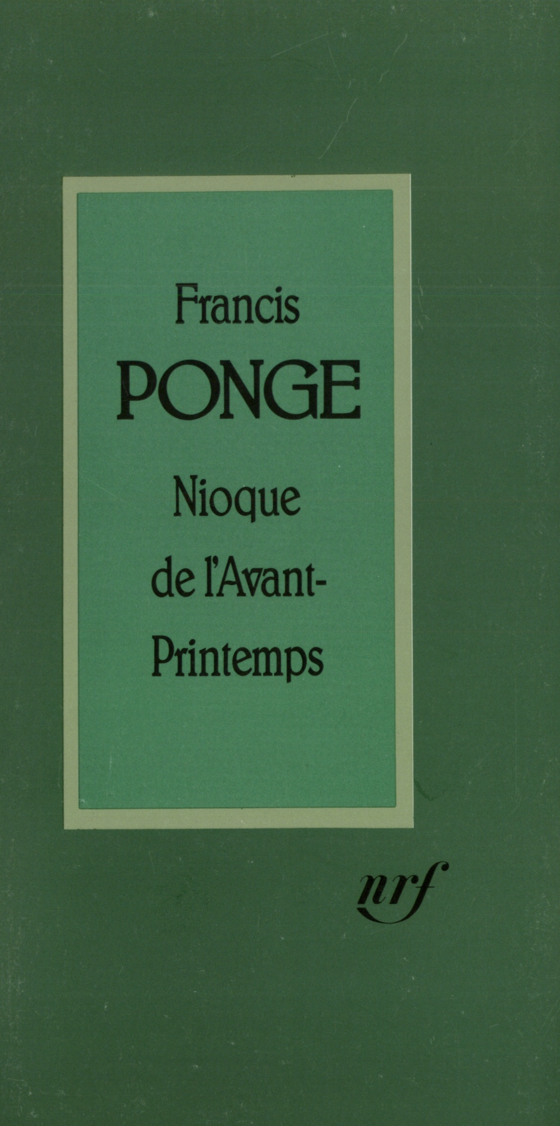 NIOQUE DE L'AVANT-PRINTEMPS