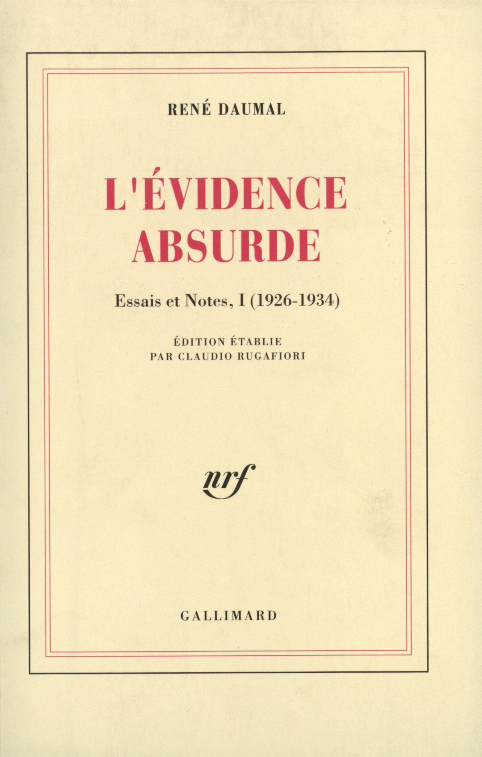 EVIDENCE ABSURDE((1926-1934))