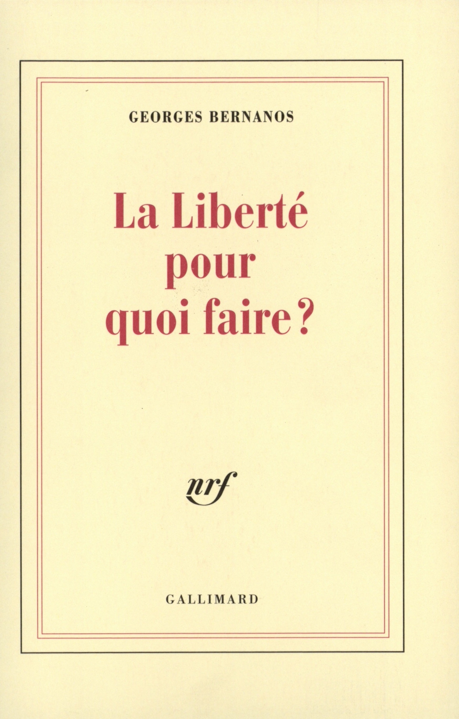 LIBERTE, POUR QUOI FAIRE ?