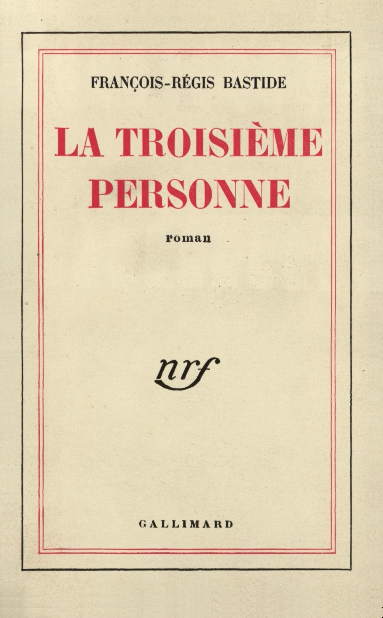 TROISIEME PERSONNE