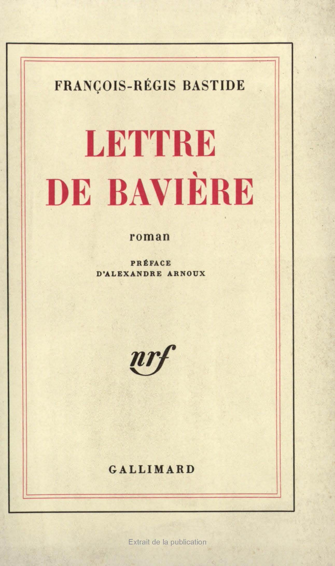 LETTRE DE BAVIERE
