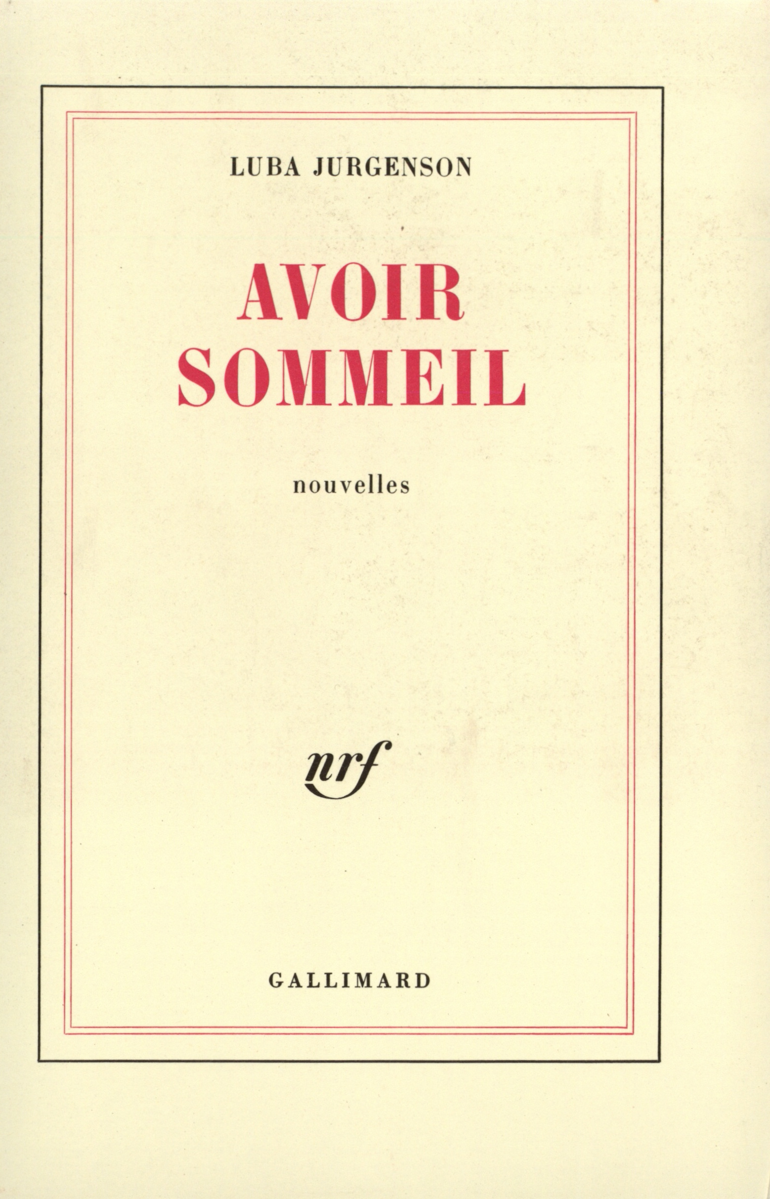 AVOIR SOMMEIL