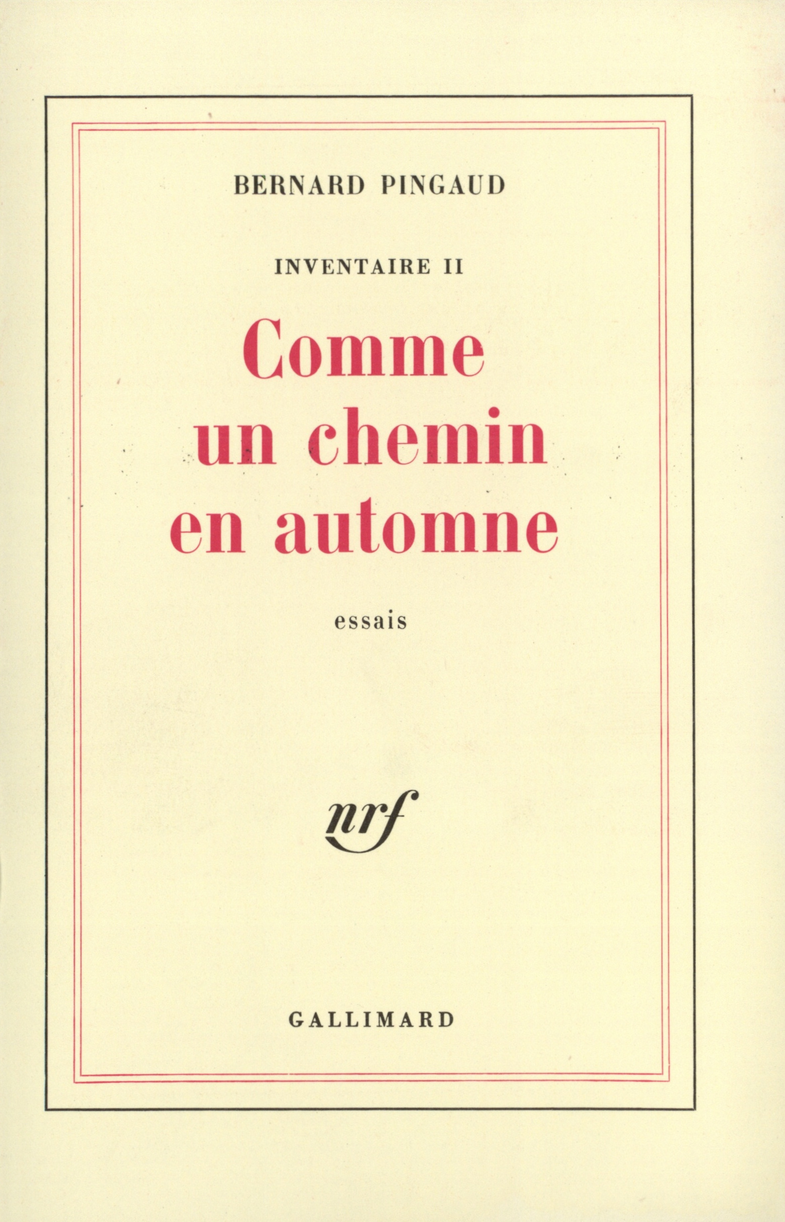 COMME UN CHEMIN EN AUTOMNE (INVENTAIRE 2)