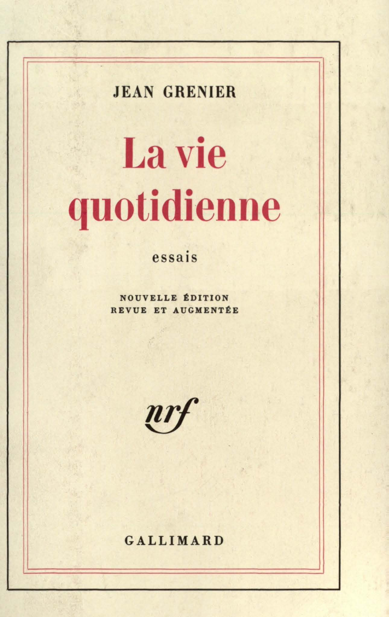 VIE QUOTIDIENNE