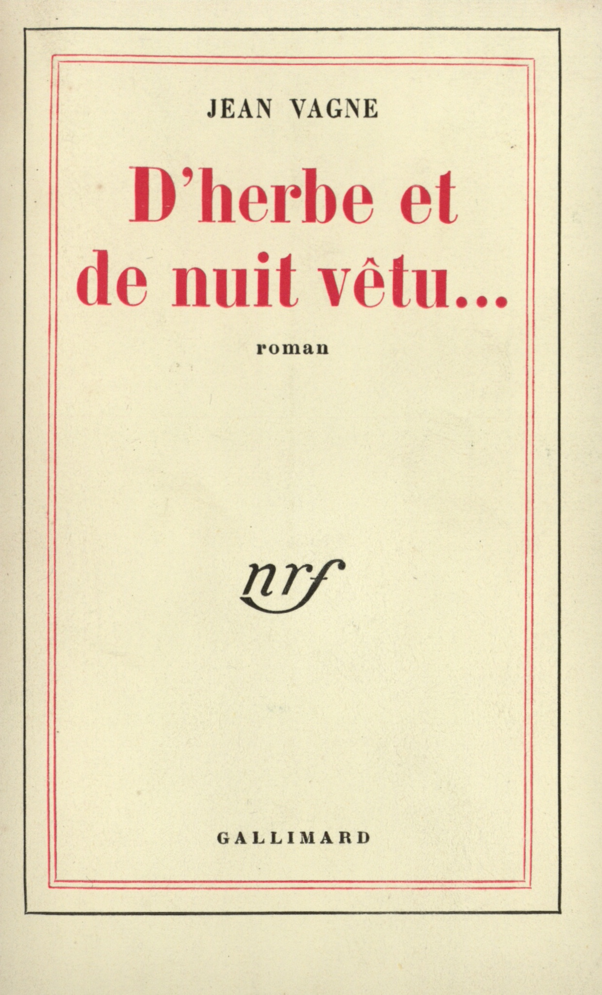 D'HERBE ET DE NUIT VETU