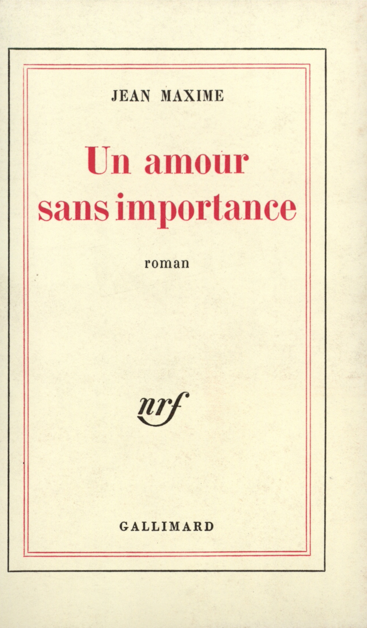 AMOUR SANS IMPORTANCE