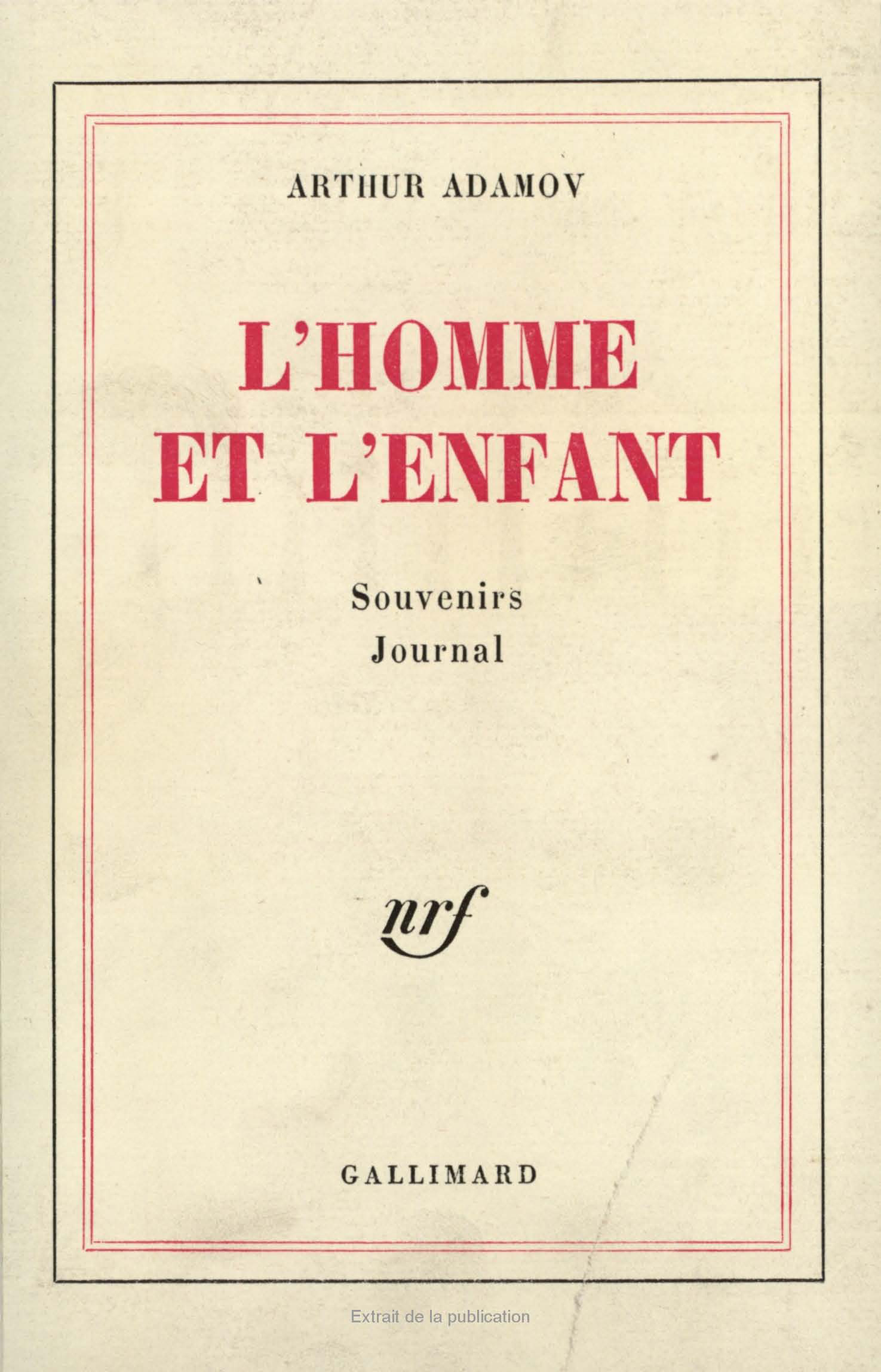 HOMME ET L'ENFANT