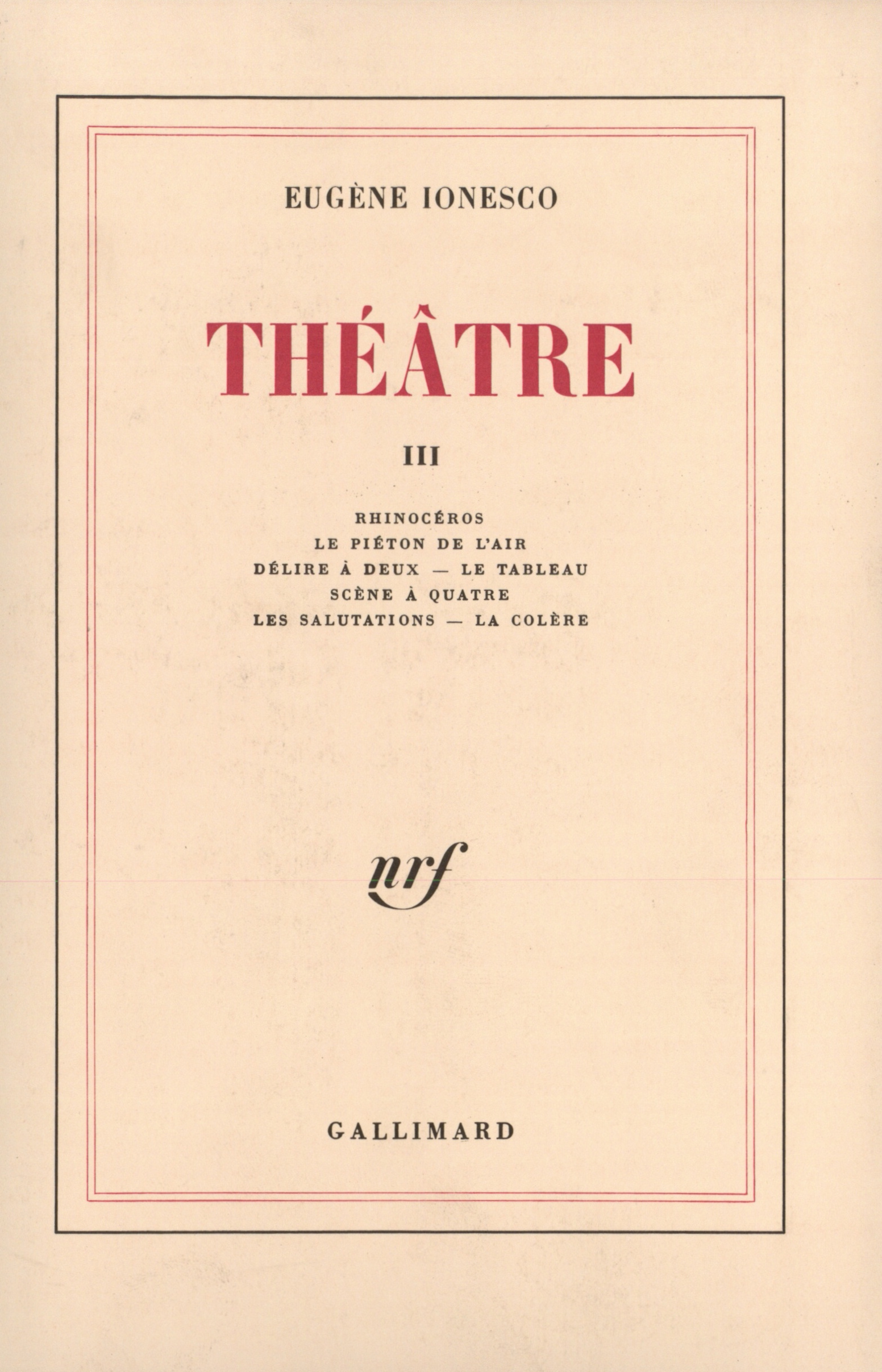THEATRE T3 - IONESCO