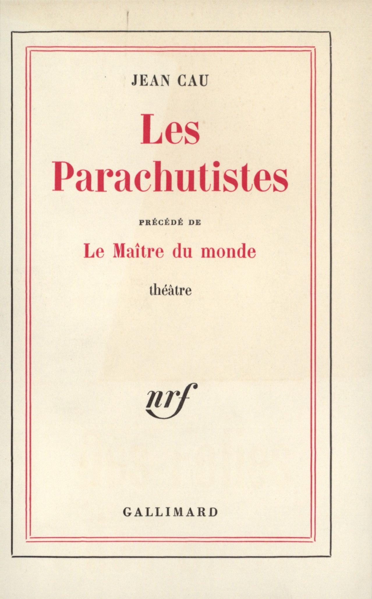 PARACHUTISTES/LE MAITRE DU MONDE