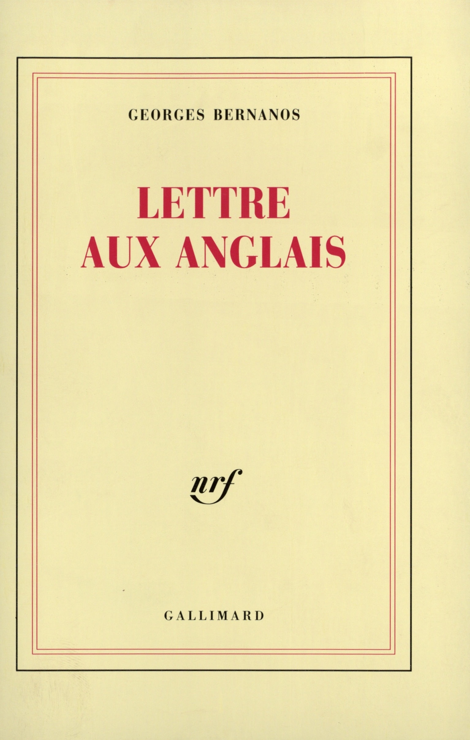 LETTRE AUX ANGLAIS