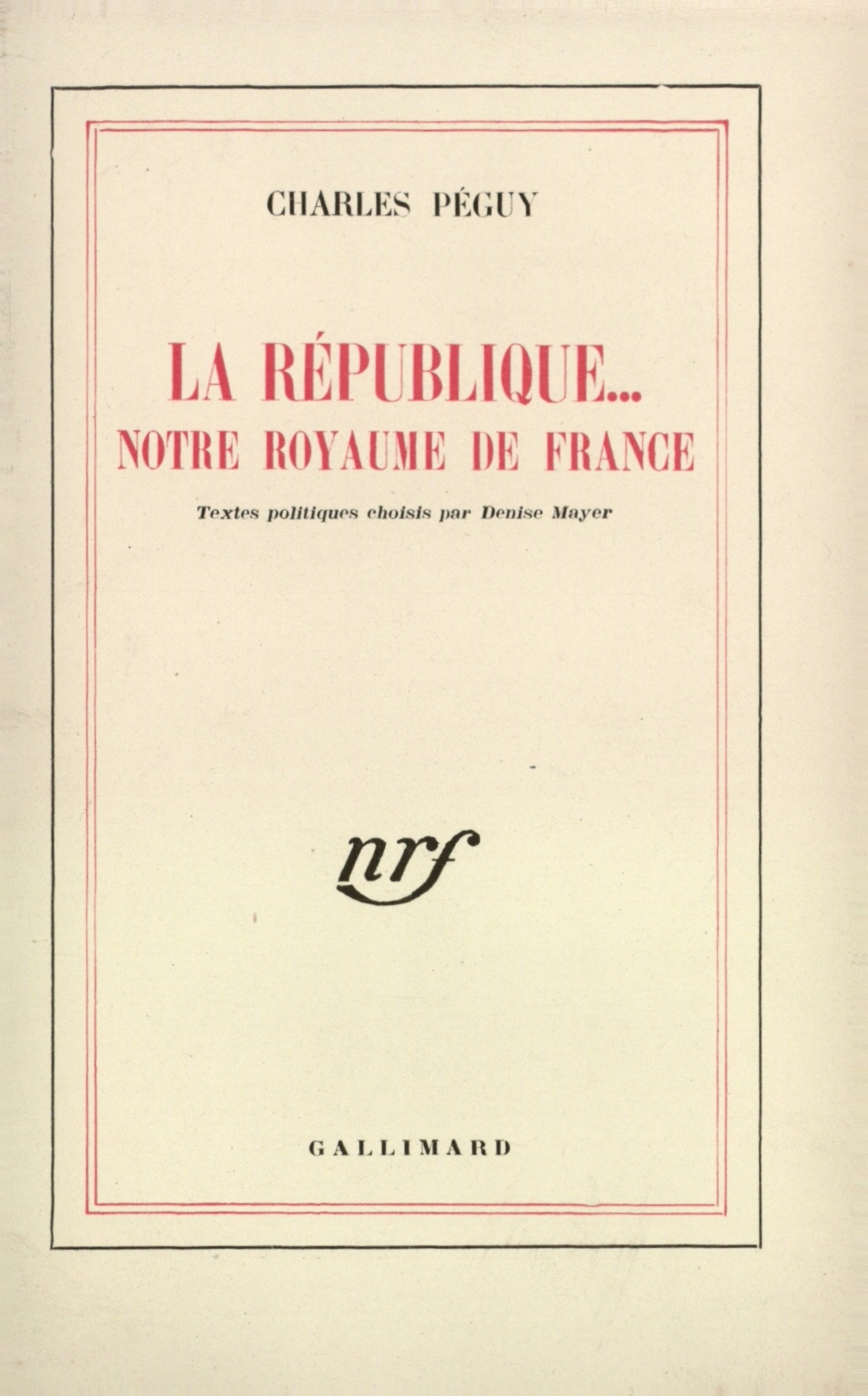 REPUBLIQUE... NOTRE ROYAUME DE FRANCE