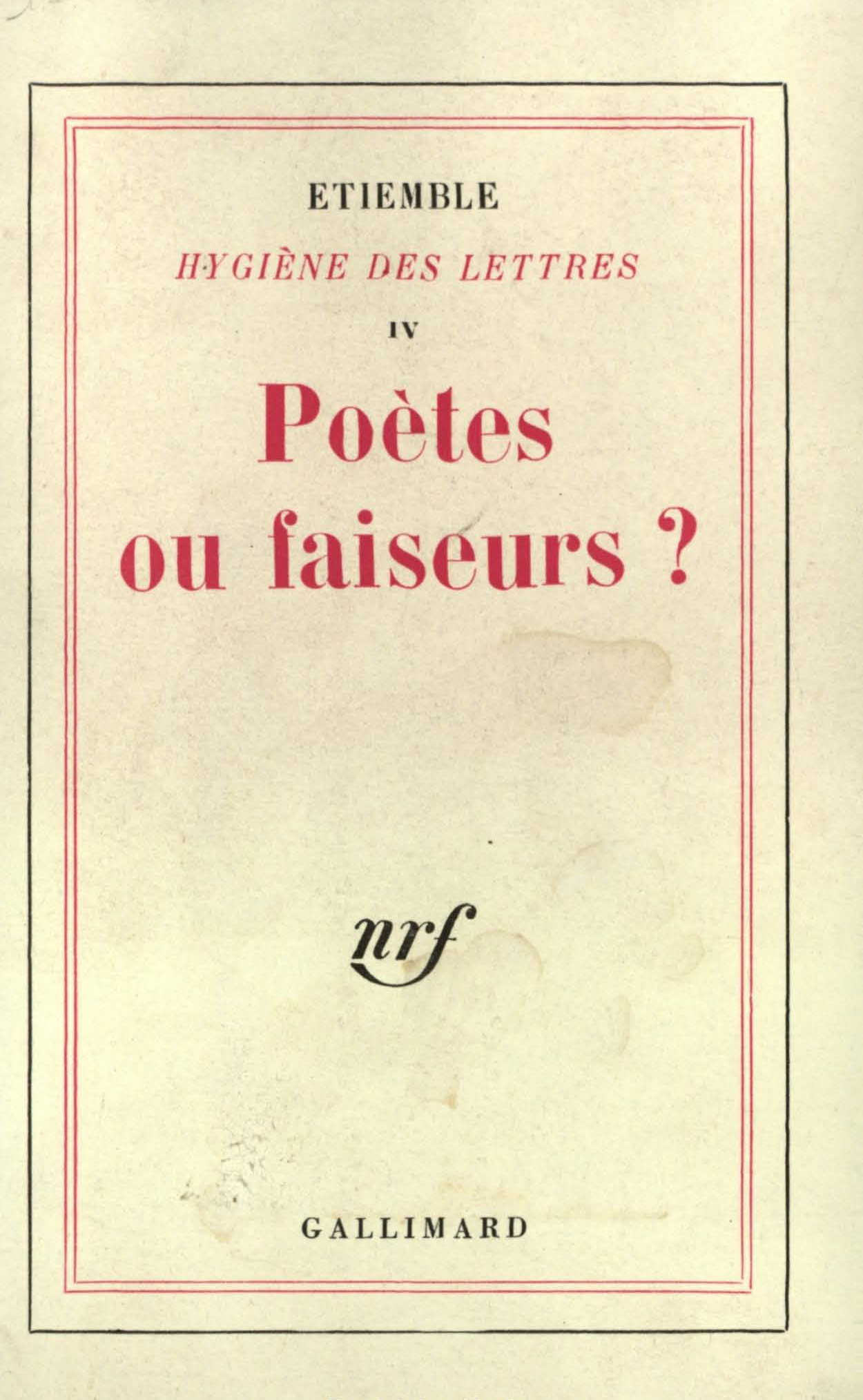 POETES OU FAISEURS ? (1936-1966)