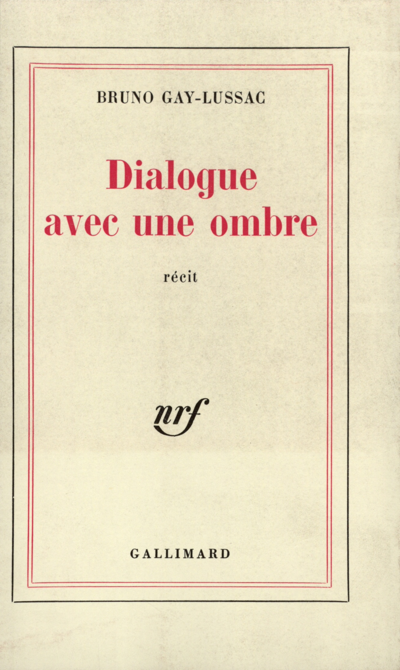 DIALOGUE AVEC UNE OMBRE