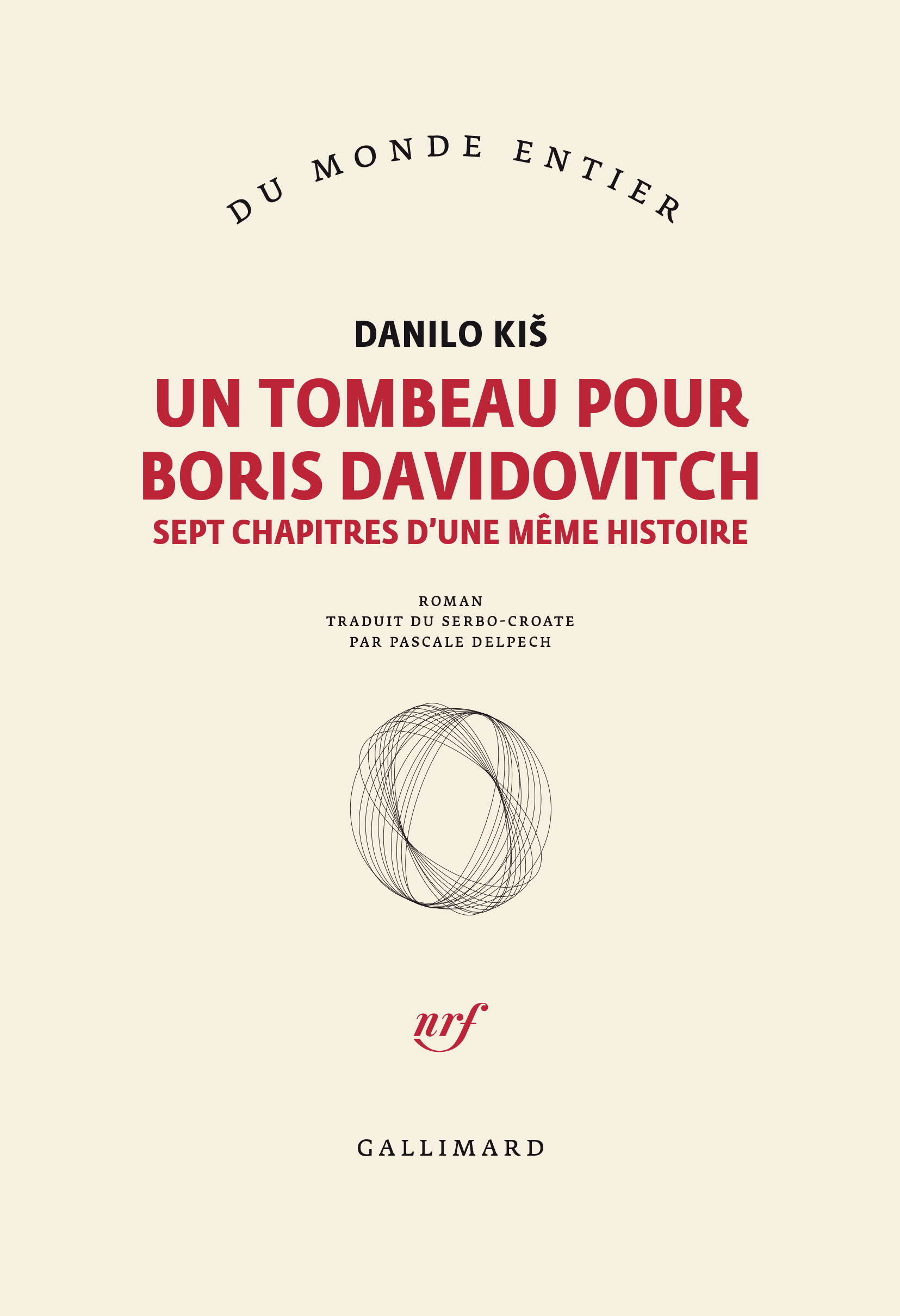 TOMBEAU POUR BORIS DAVIDOVITCH(SEPT CHAPITRES D'UNE MEME HIS