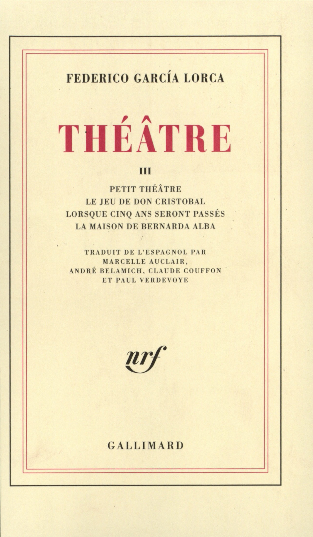 THEATRE T1 - GARCIA LORCA