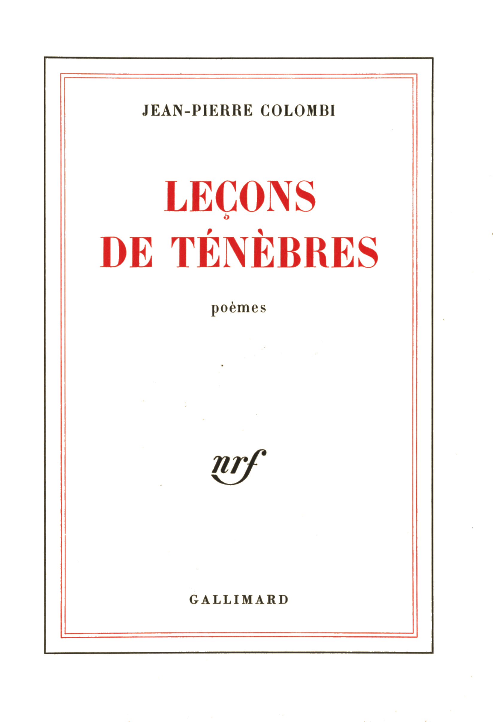 LECONS DE TENEBRES