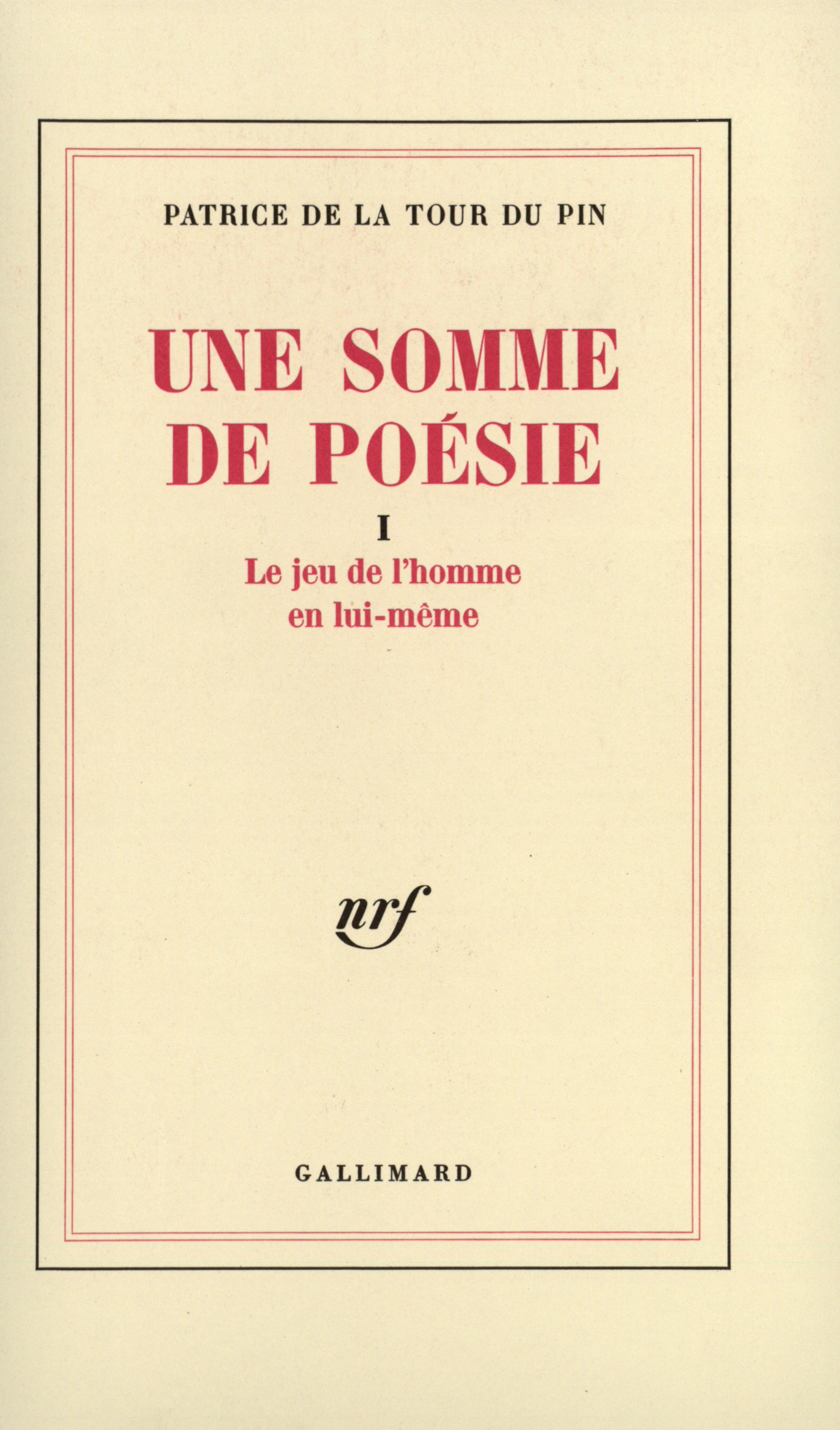 SOMME DE POESIE T1