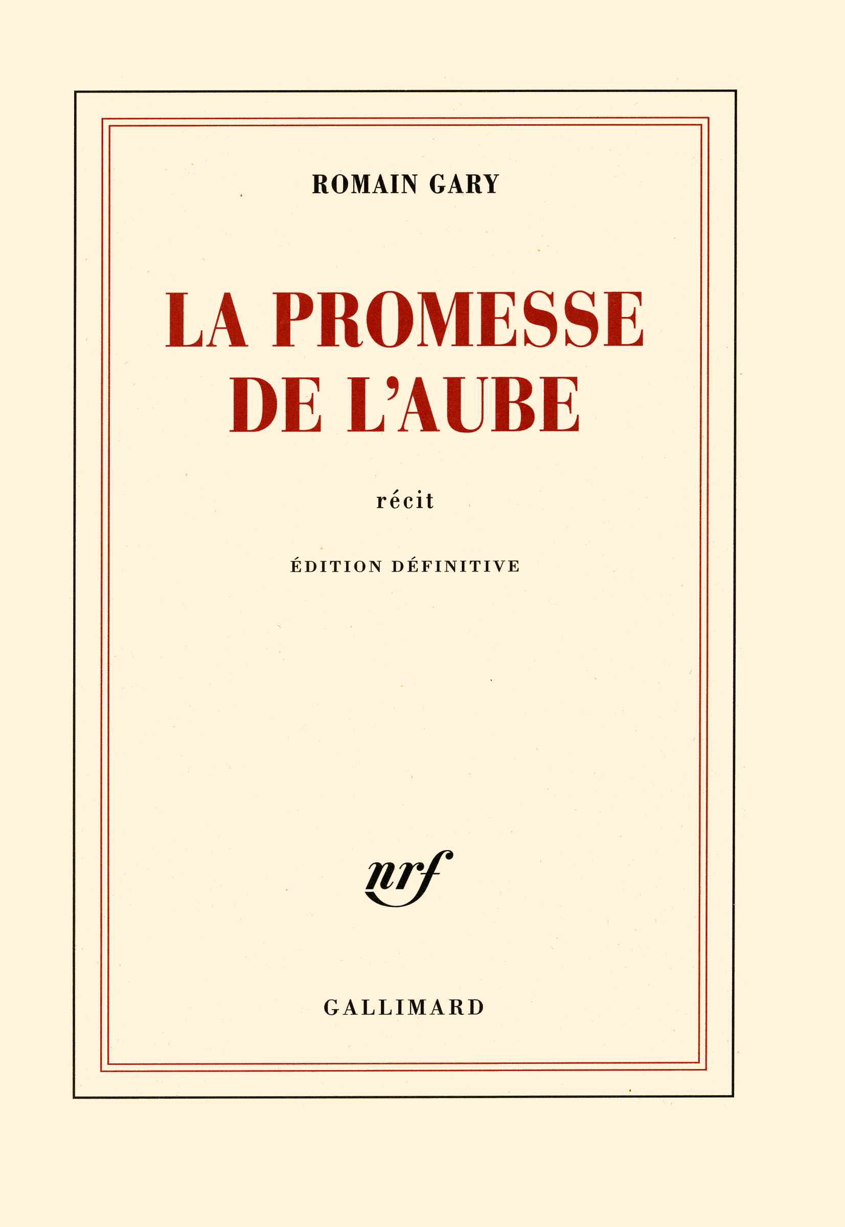 PROMESSE DE L'AUBE