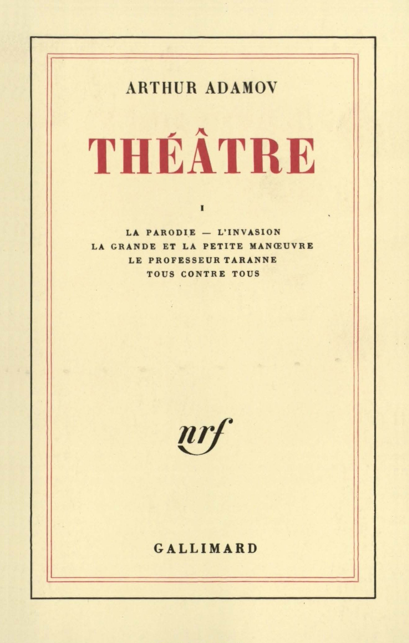 THEATRE T1 - ADAMOV