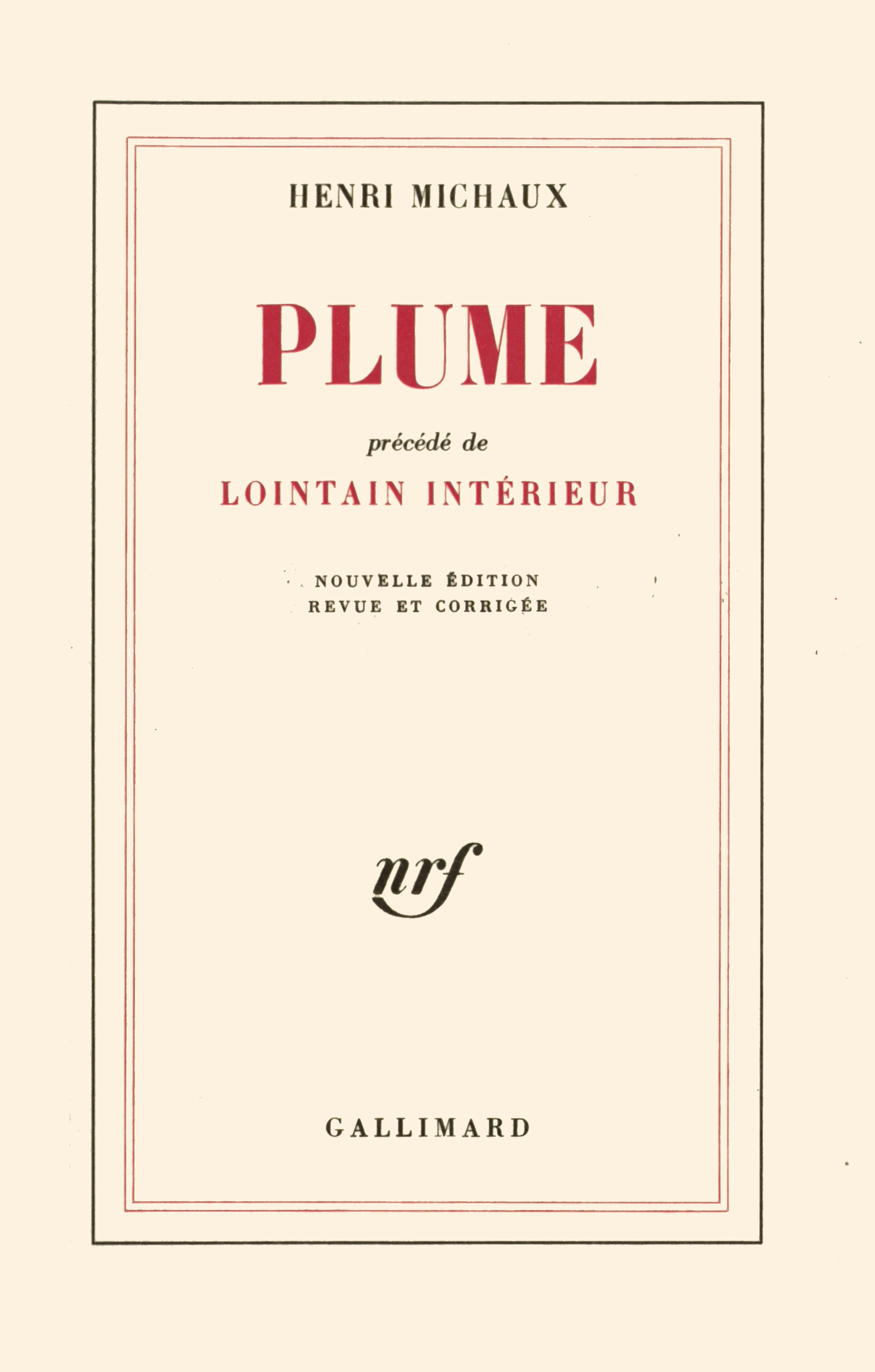PLUME / LOINTAIN INTERIEUR